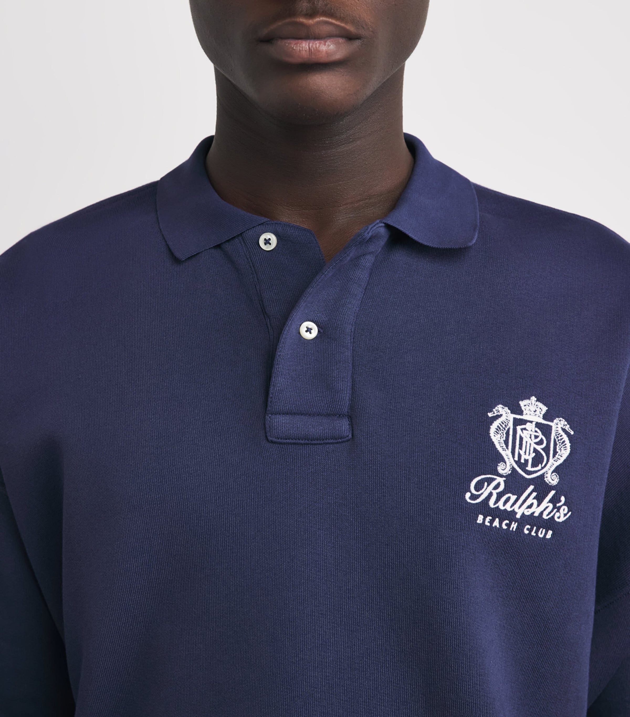 Polo Ralph Lauren Mens Cotton-Blend Beach Club Polo Sweater Dark Cobalt Image 3