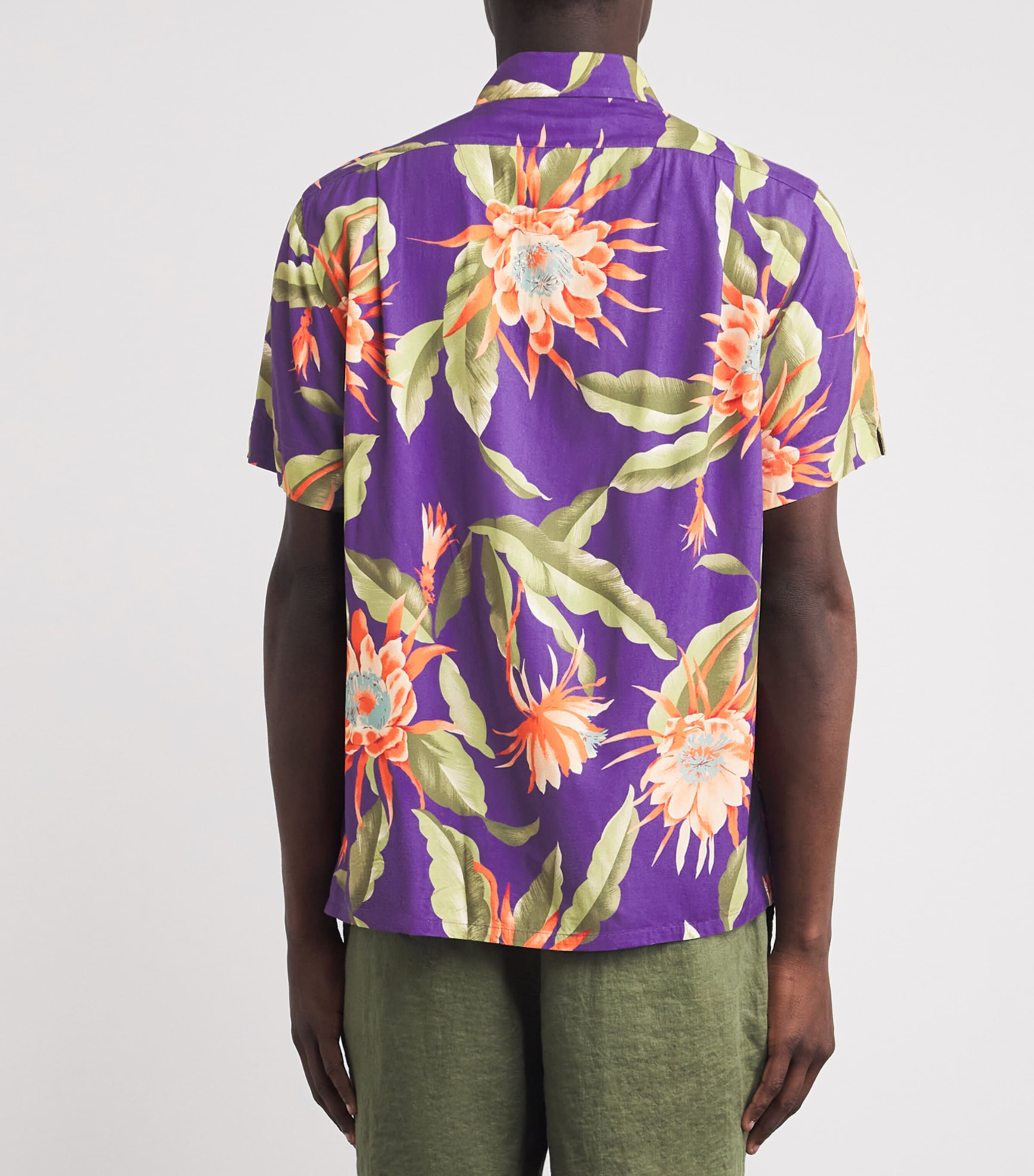 Polo Ralph Lauren Mens Palm Print Short-Sleeve Shirt Prpl Sthfc Flrl Image 5
