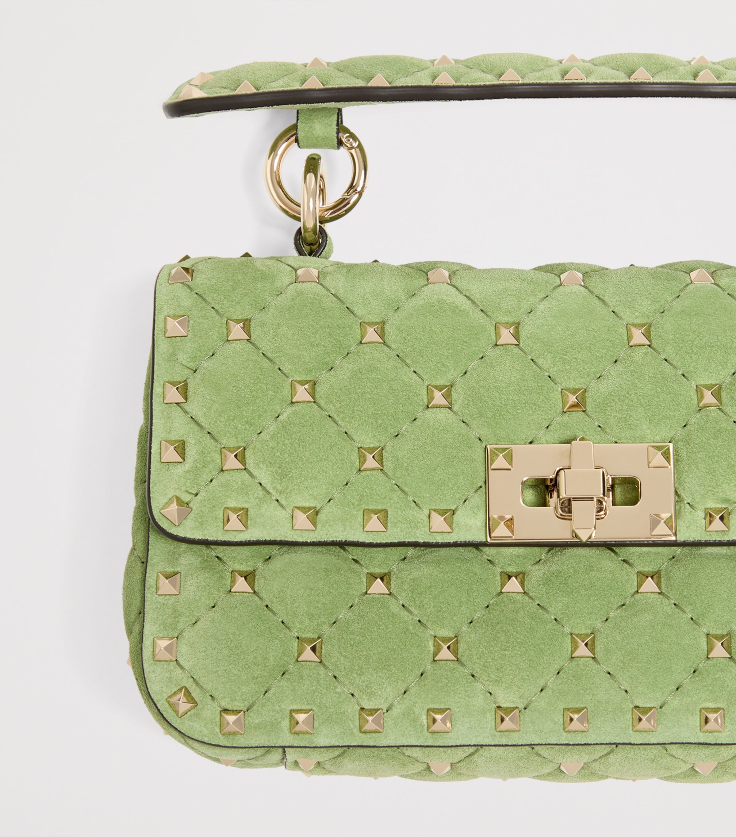 Valentino Garavani Small Suede Rockstud Spike Shoulder Bag Npo Image 6