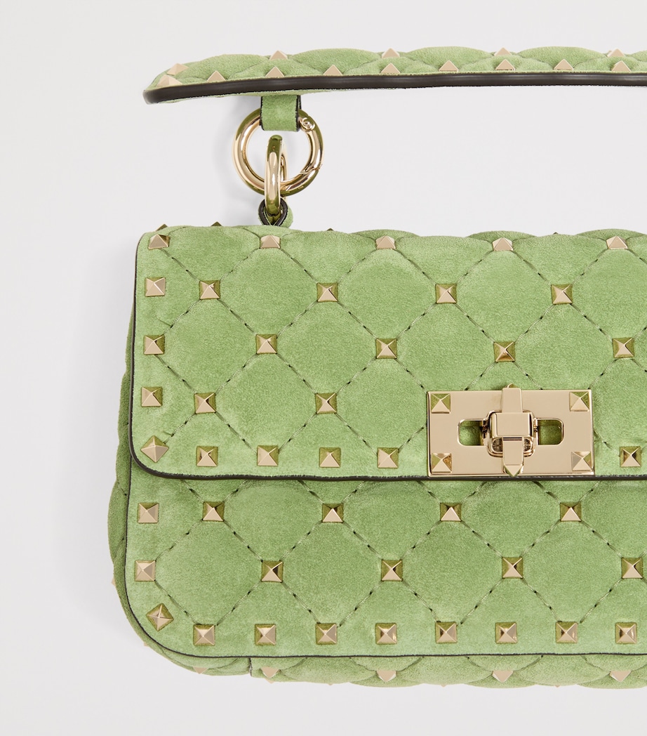 Valentino Garavani Small Suede Rockstud Spike Shoulder Bag Npo Image 6