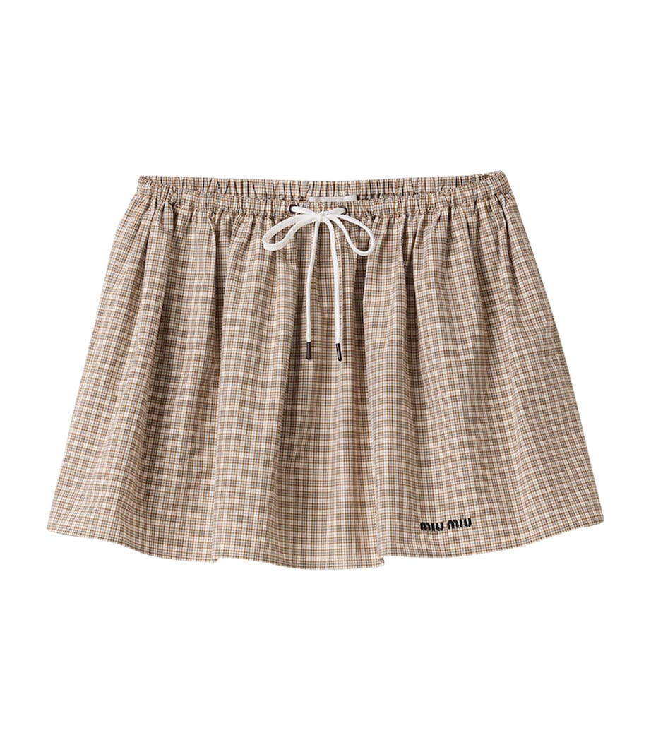 Cotton Poplin Check Mini Skirt F0594 Image 1