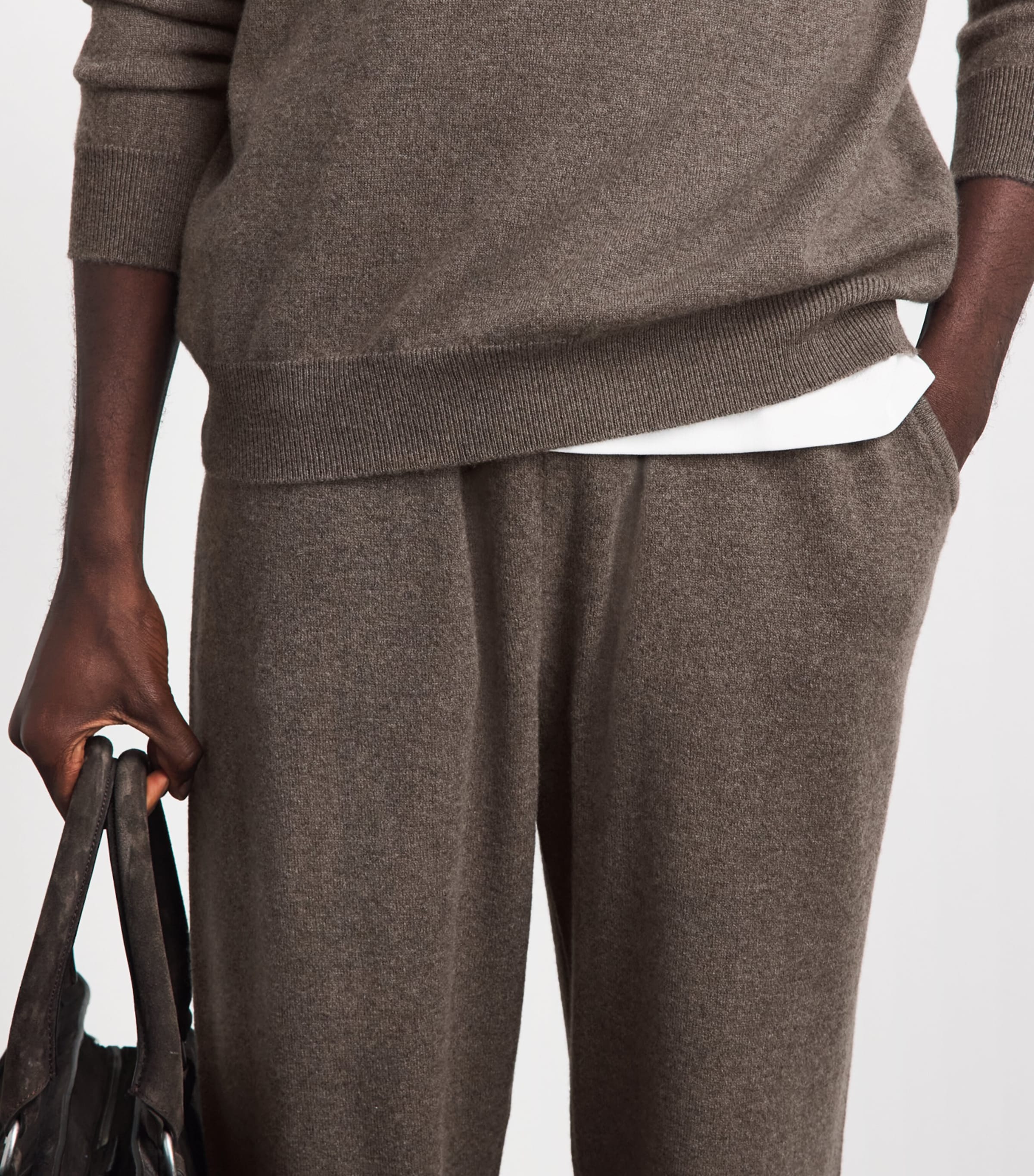 Johnstons Of Elgin Mens Cashmere Lewis Sweatpants Heathcot Image 3