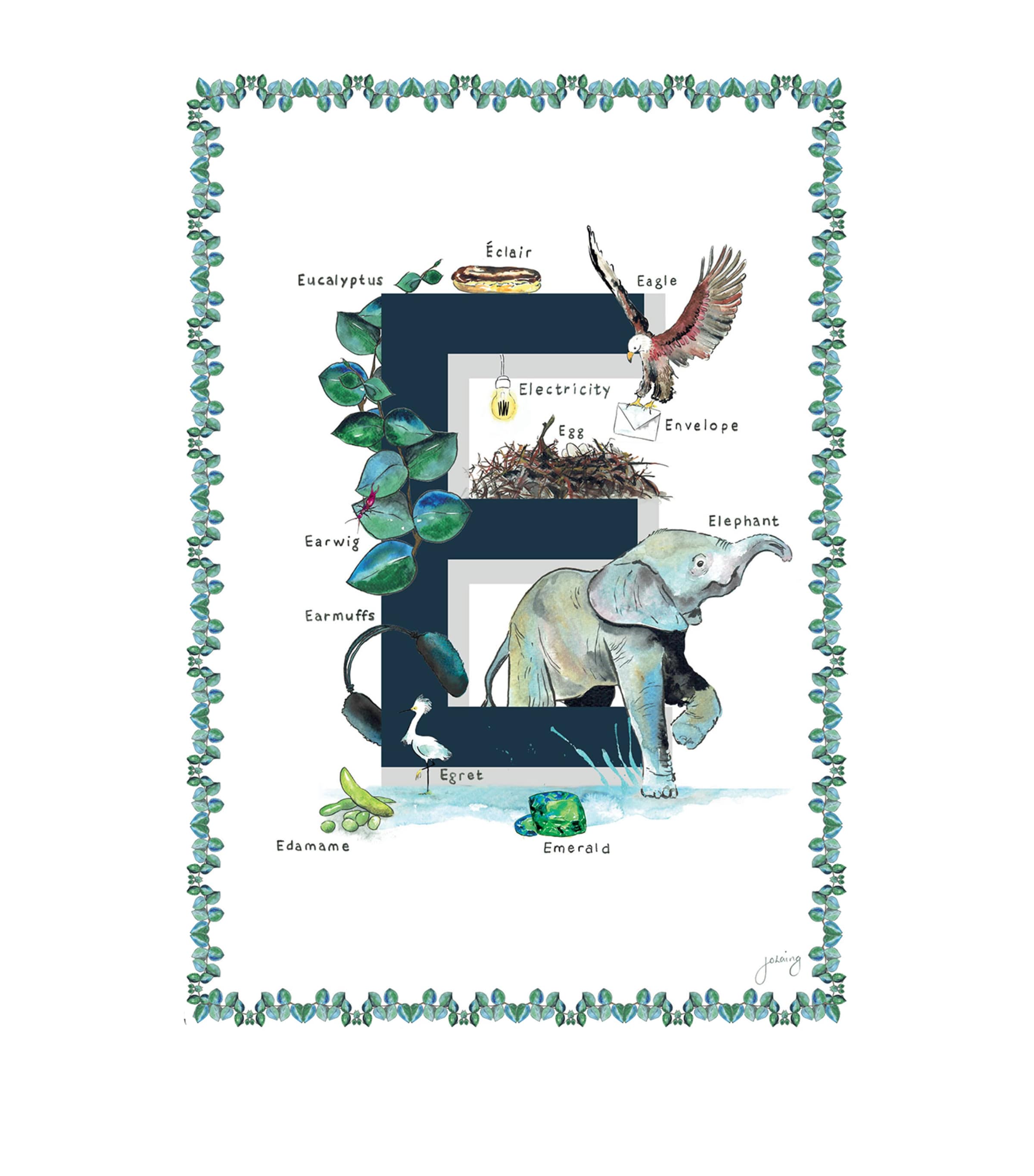 A4 Letter Print NAVY Image 1