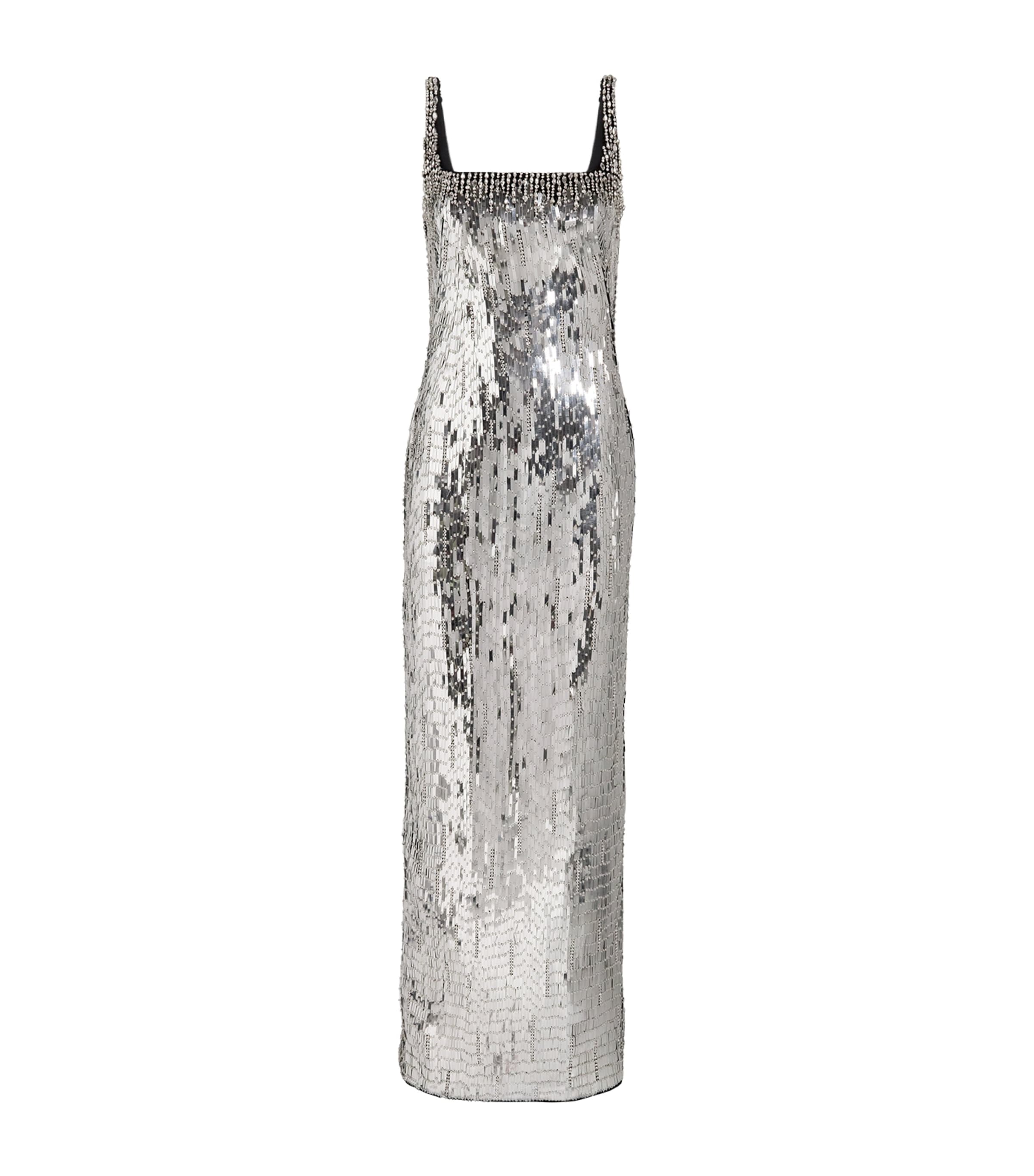 Safiyaa Embellished Crepe Gown In Multi