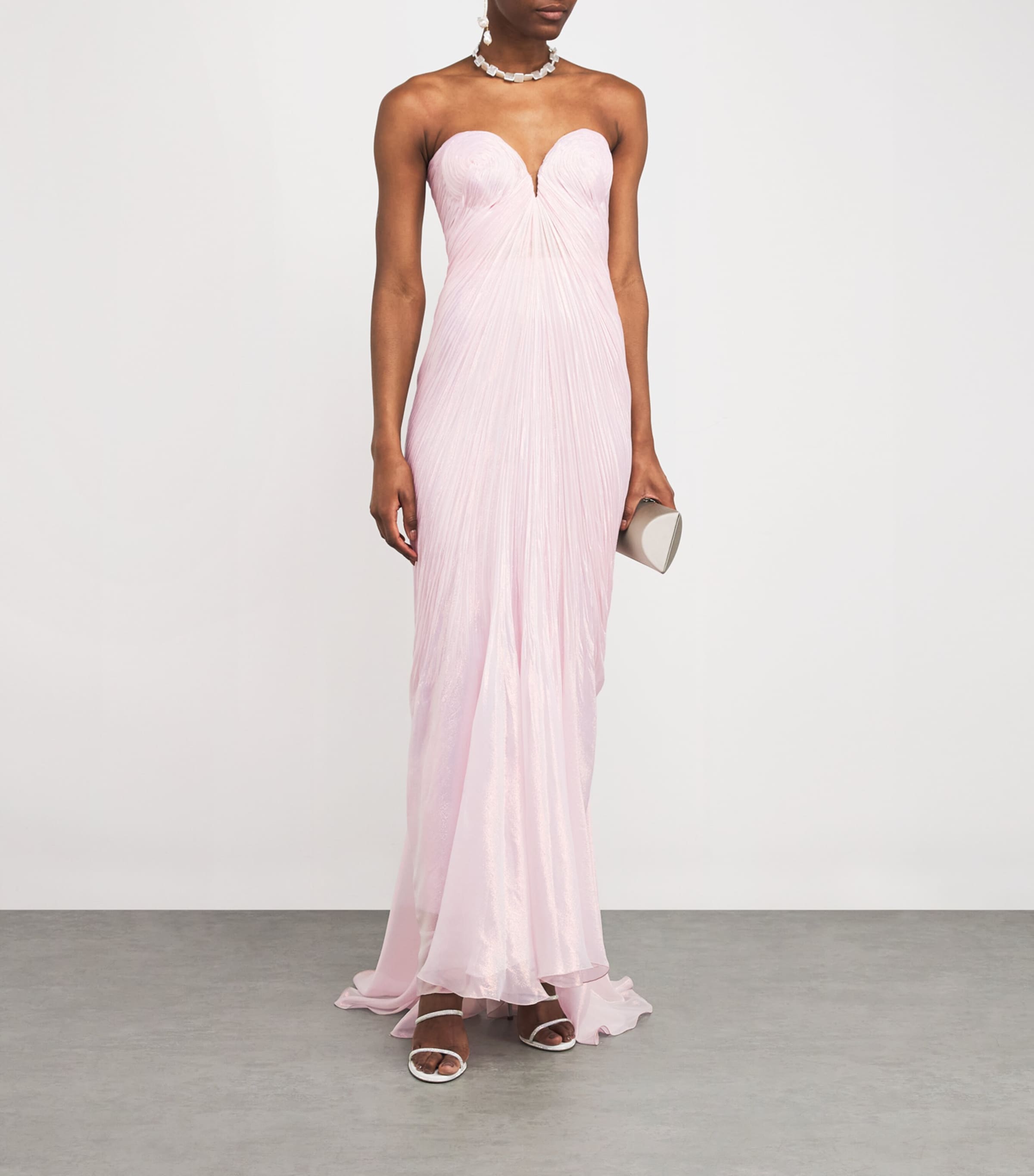 Maria Lucia Hohan Womens Silk-Blend Strapless Meilien Gown Rosa Image 2