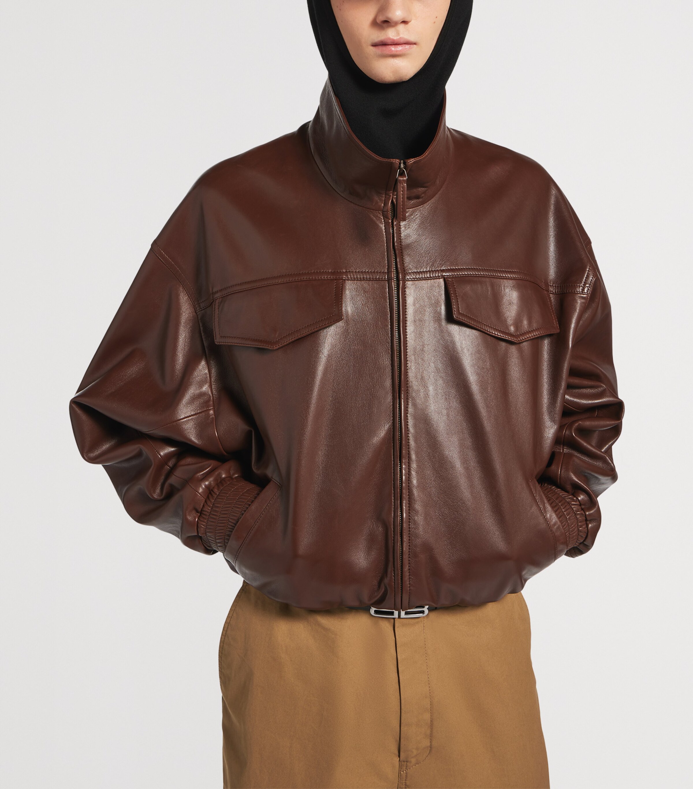 Balenciaga Mens Leather Blouson Jacket Image 5