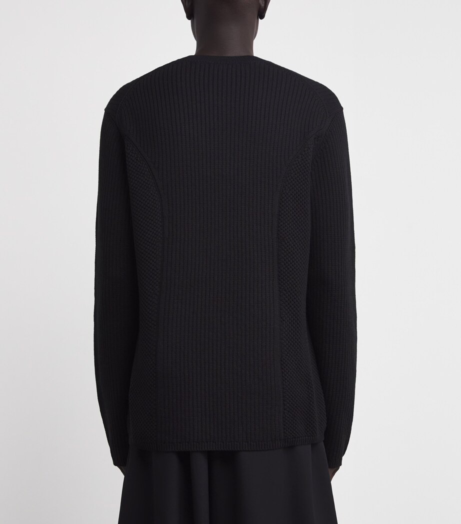 Textured Knit Sweater BLACK Image 4