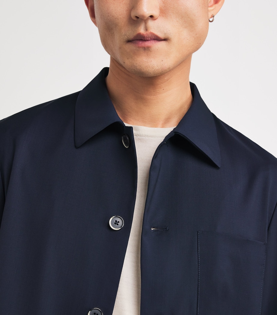 Tropical Virgin Wool Overshirt 170 NAVY Image 6