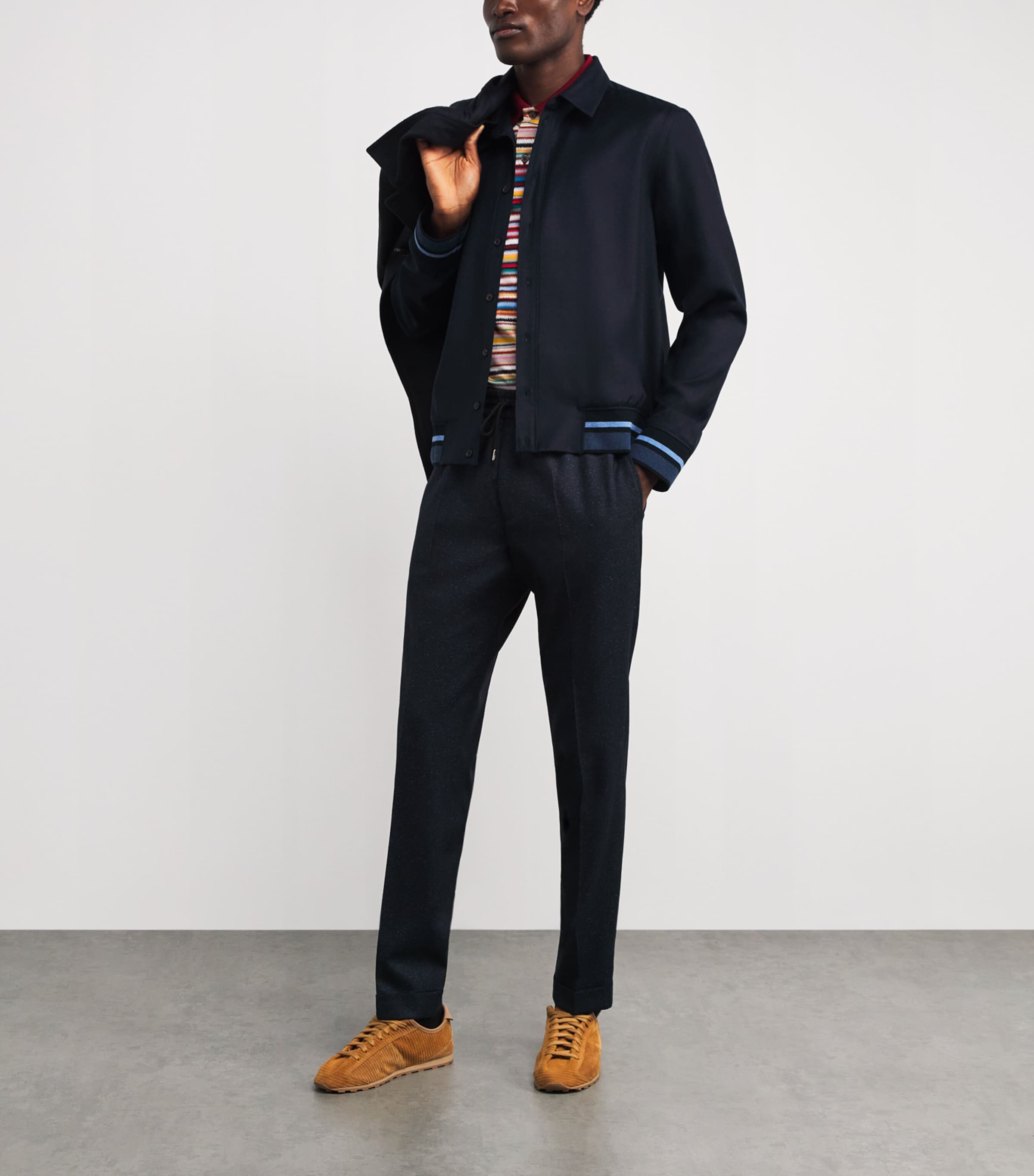 Cotton Casual-Fit Shirt 47B_NAVY Image 2