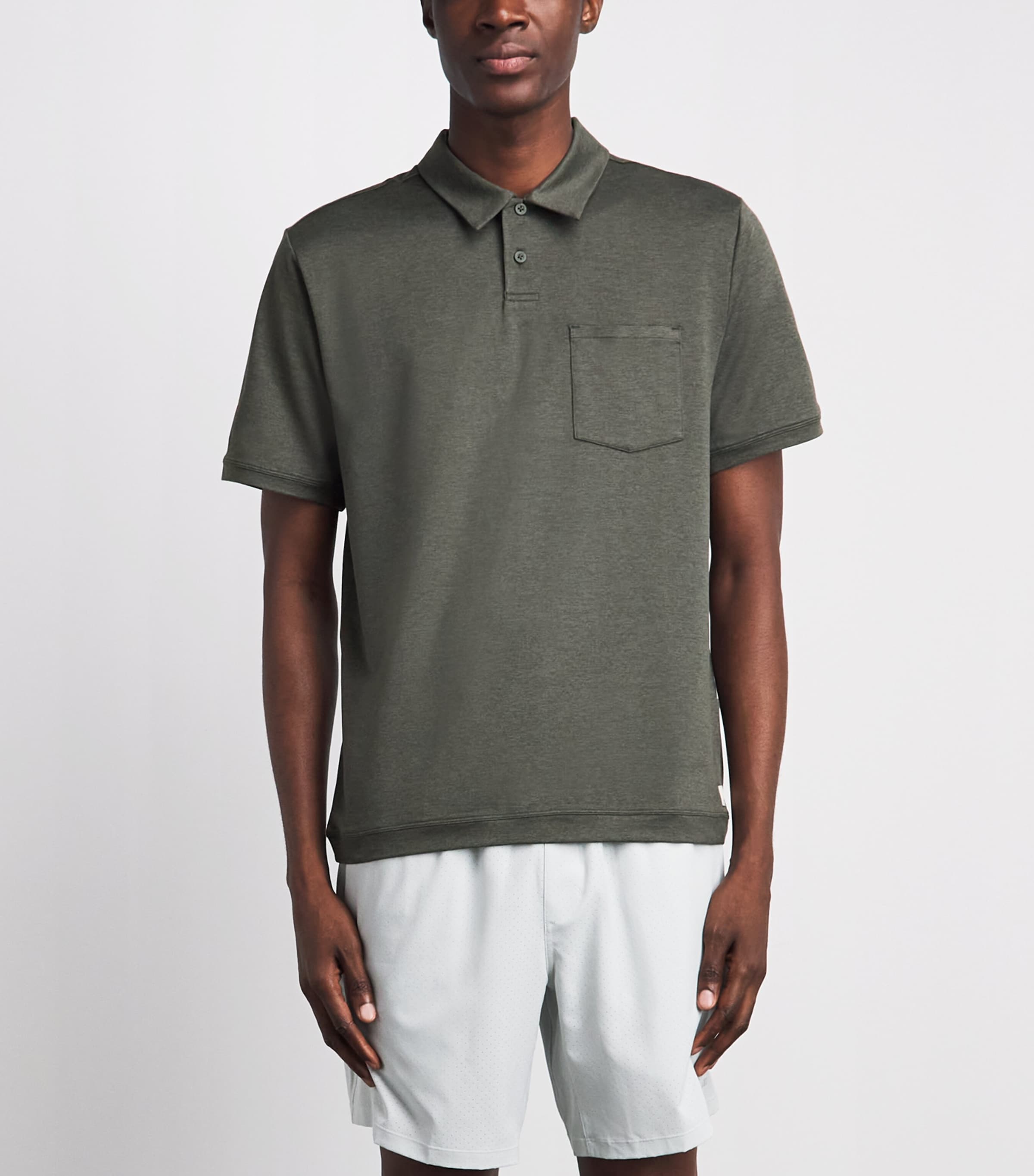 VUORI Mens Ponto Performance Polo Shirt Hta Army Heath Image 4