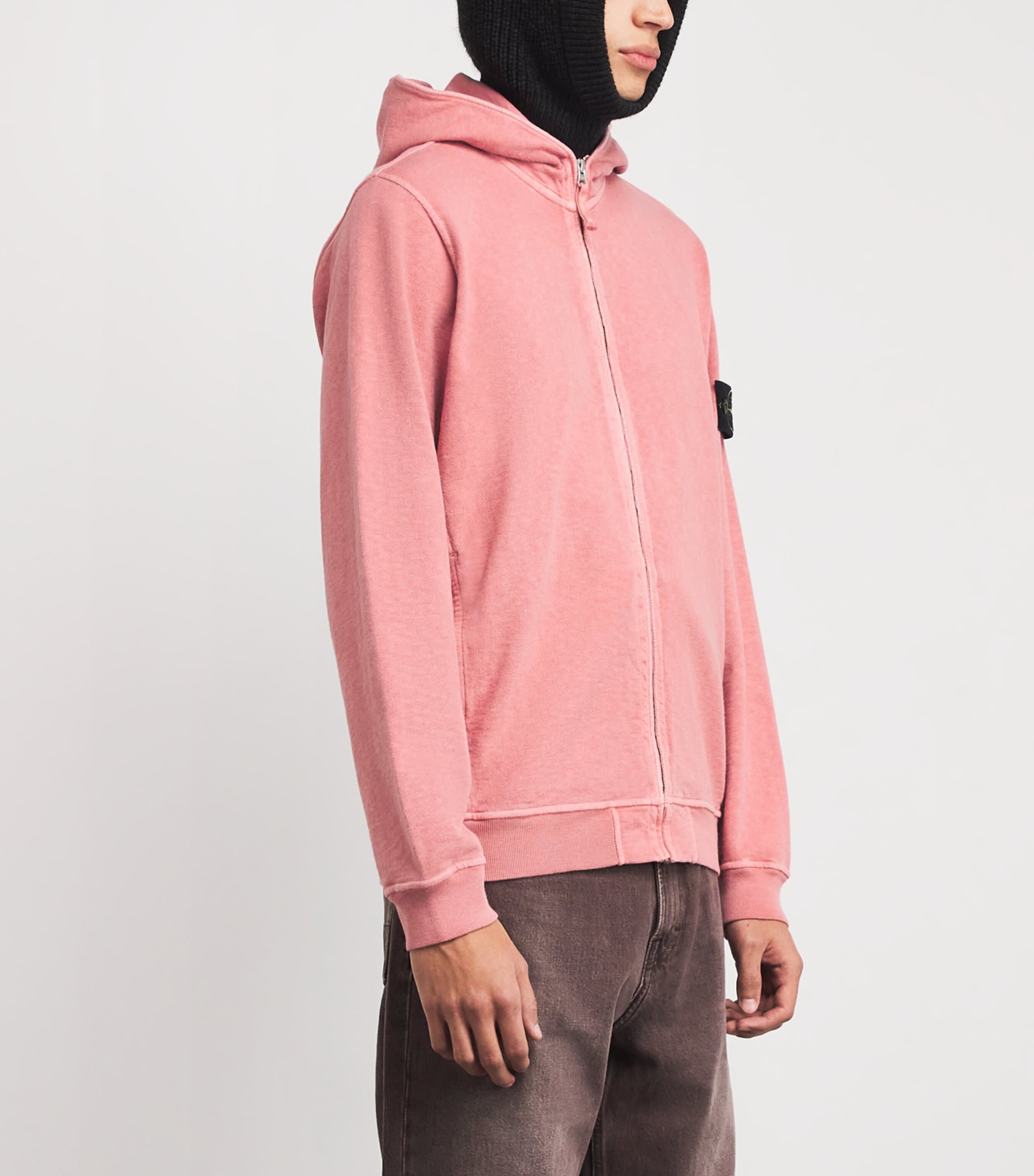 Cotton Logo Zip-Up Hoodie V018G Image 3