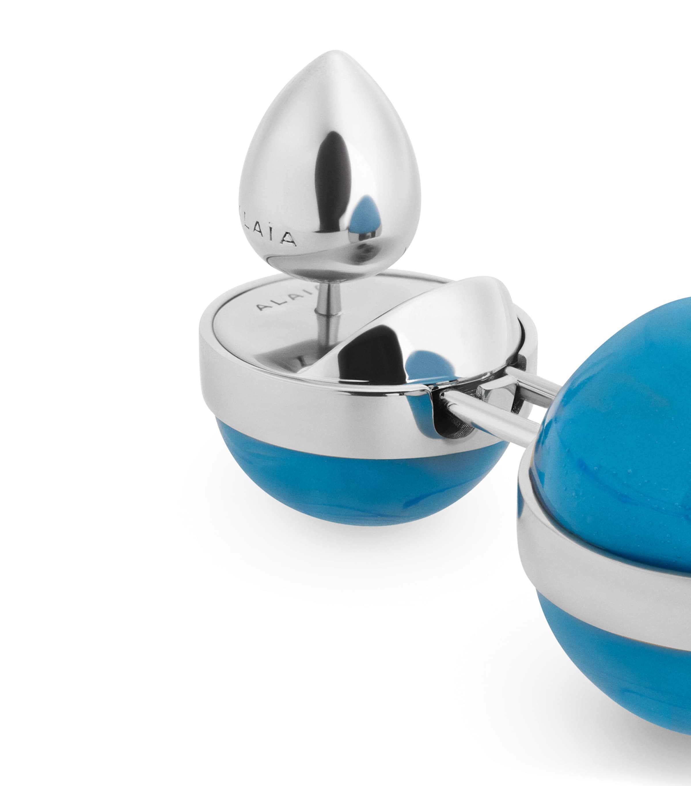 Alaïa Small Sphere Pendant Drop Earrings Turquoise Image 2
