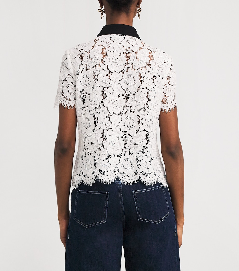Lace Contrast-Collar Shirt WHITE Image 4
