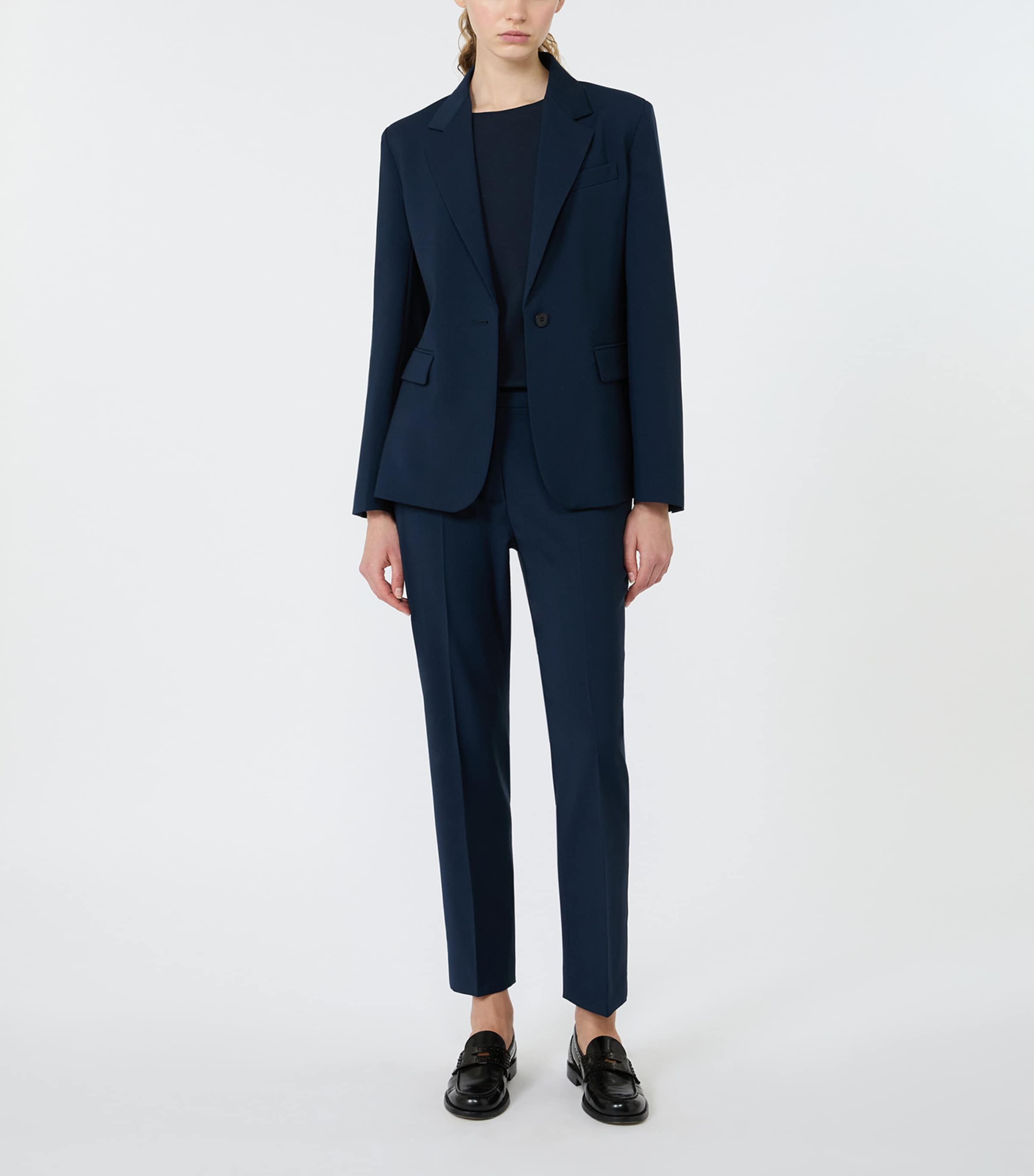 Weekend Max Mara Womens Virgin Wool Blazer Navy Image 2