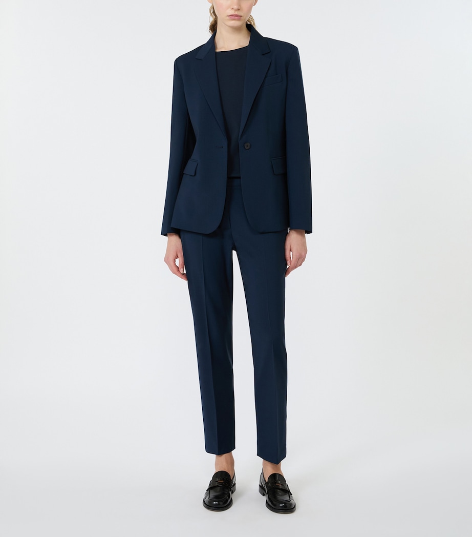 Weekend Max Mara Womens Virgin Wool Blazer Navy Image 2