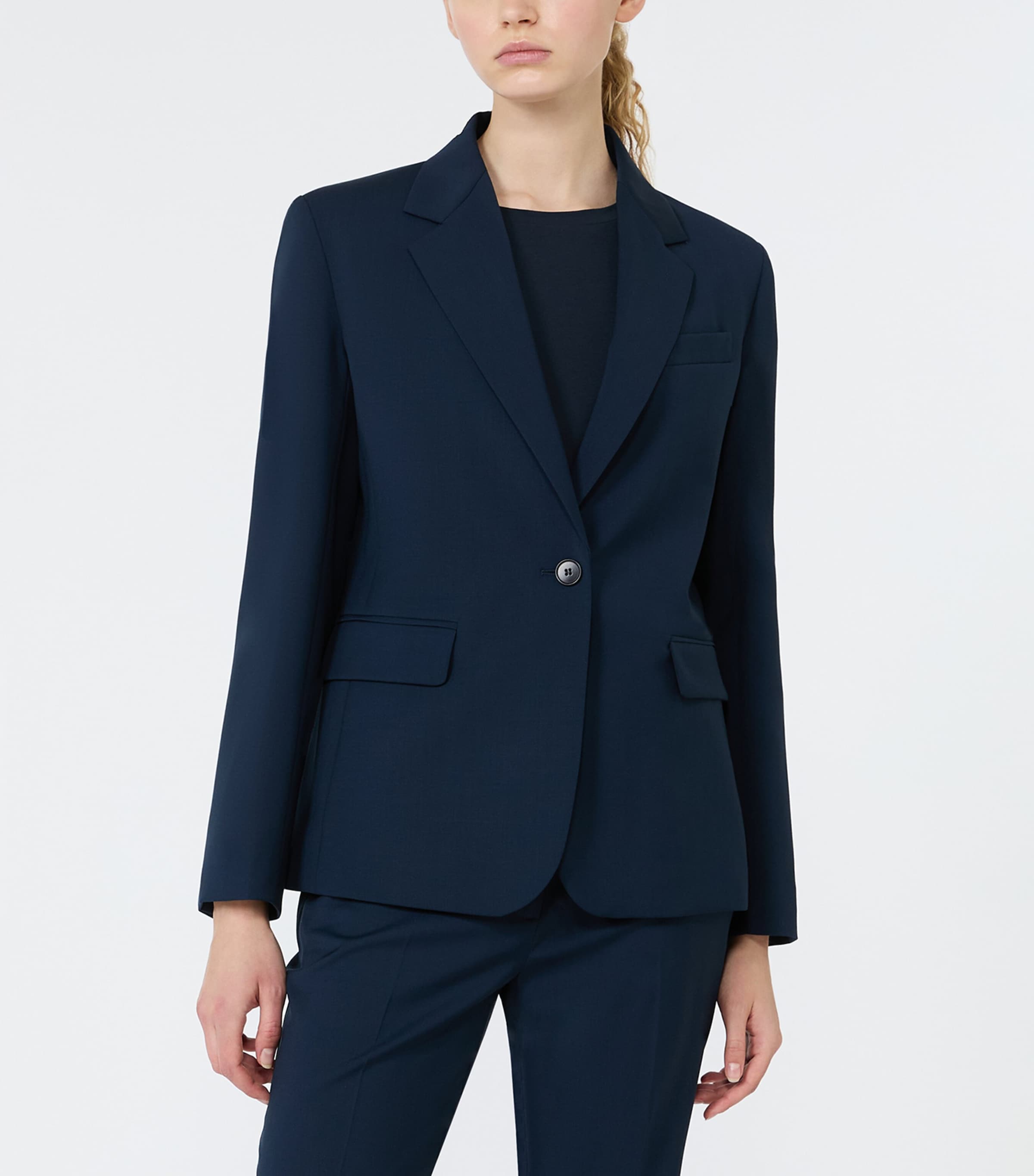Weekend Max Mara Womens Virgin Wool Blazer Navy Image 3