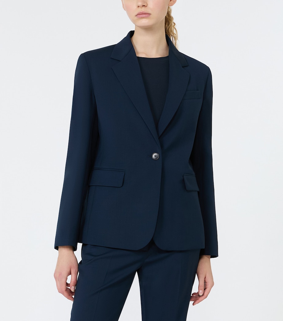Weekend Max Mara Womens Virgin Wool Blazer Navy Image 3