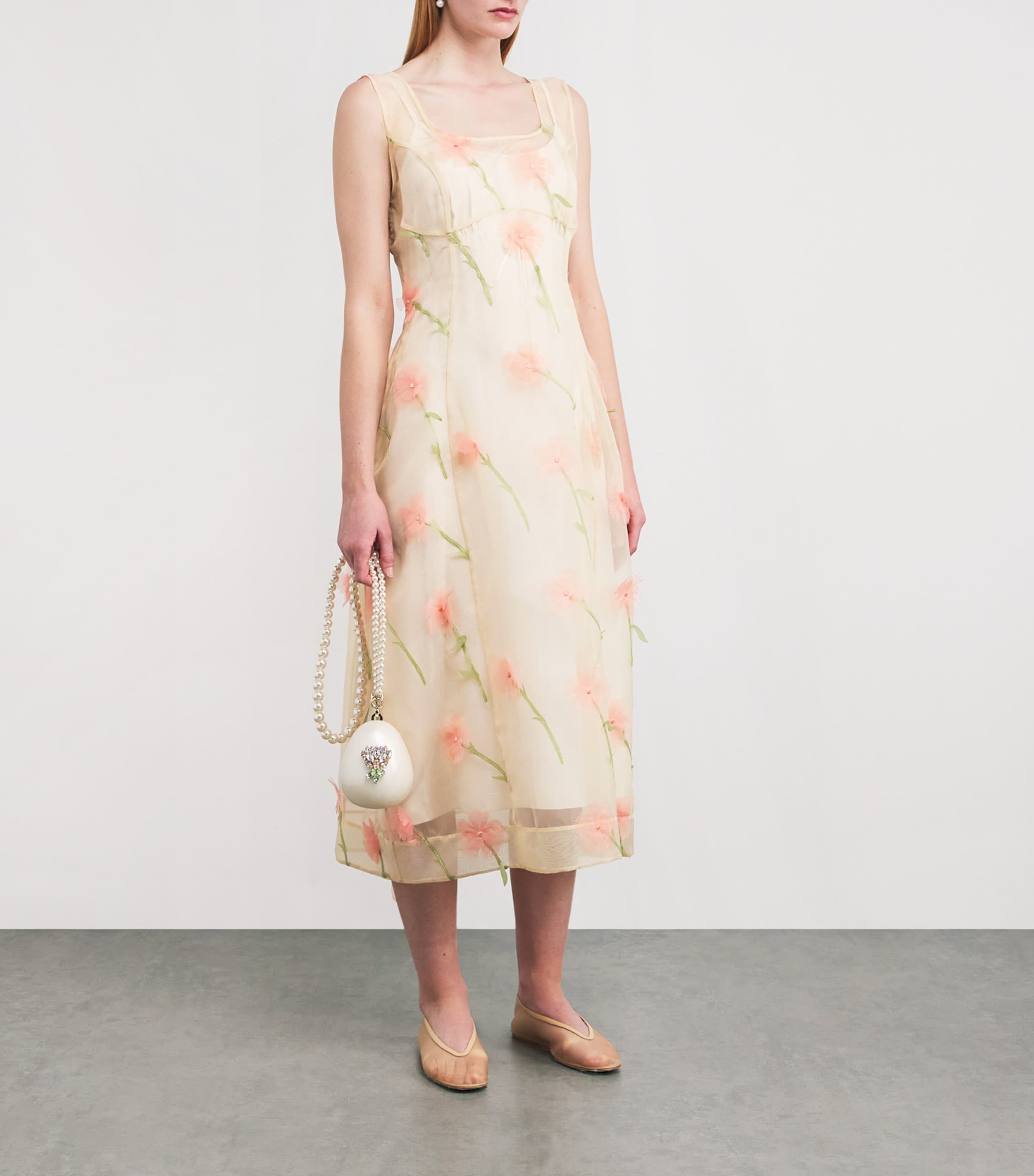 Simone Rocha Organza Sculpted Carnation Midi Dress | Harrods HK