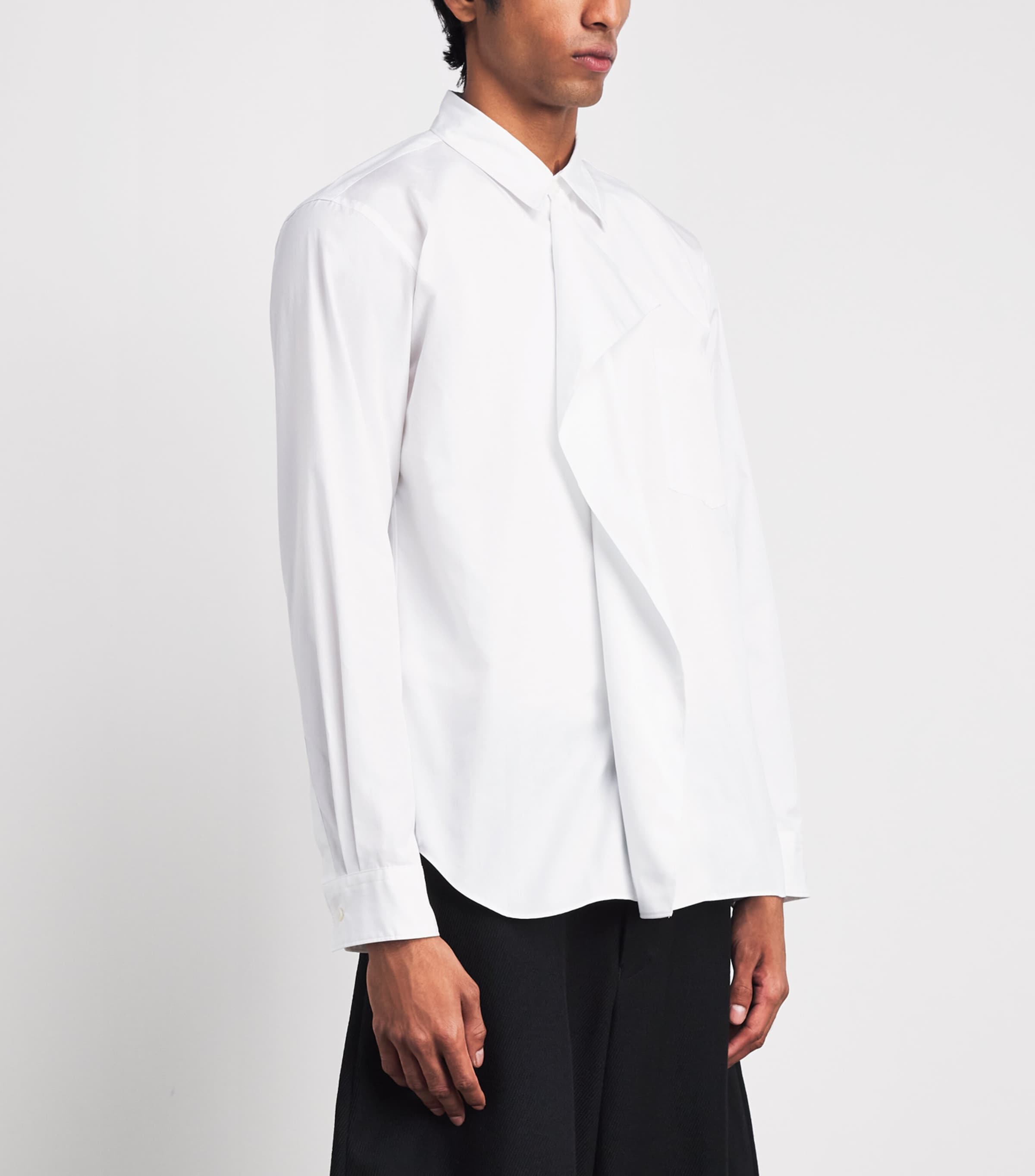 Comme Des Garçons Mens Cotton Flap Shirt White Image 4