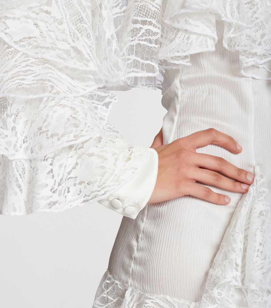 Silk Lace Mini Dress GDI BLANC/BLANC Image 6