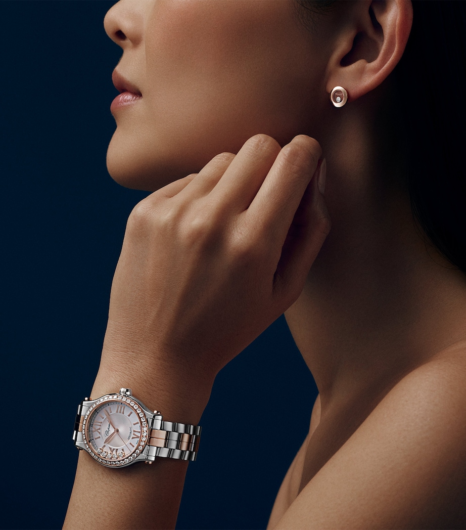 Rose Gold, Stainless Steel and Diamond Happy Sport Automatic Watch 33mm ROSE GOLD/STAINLESS Image 7