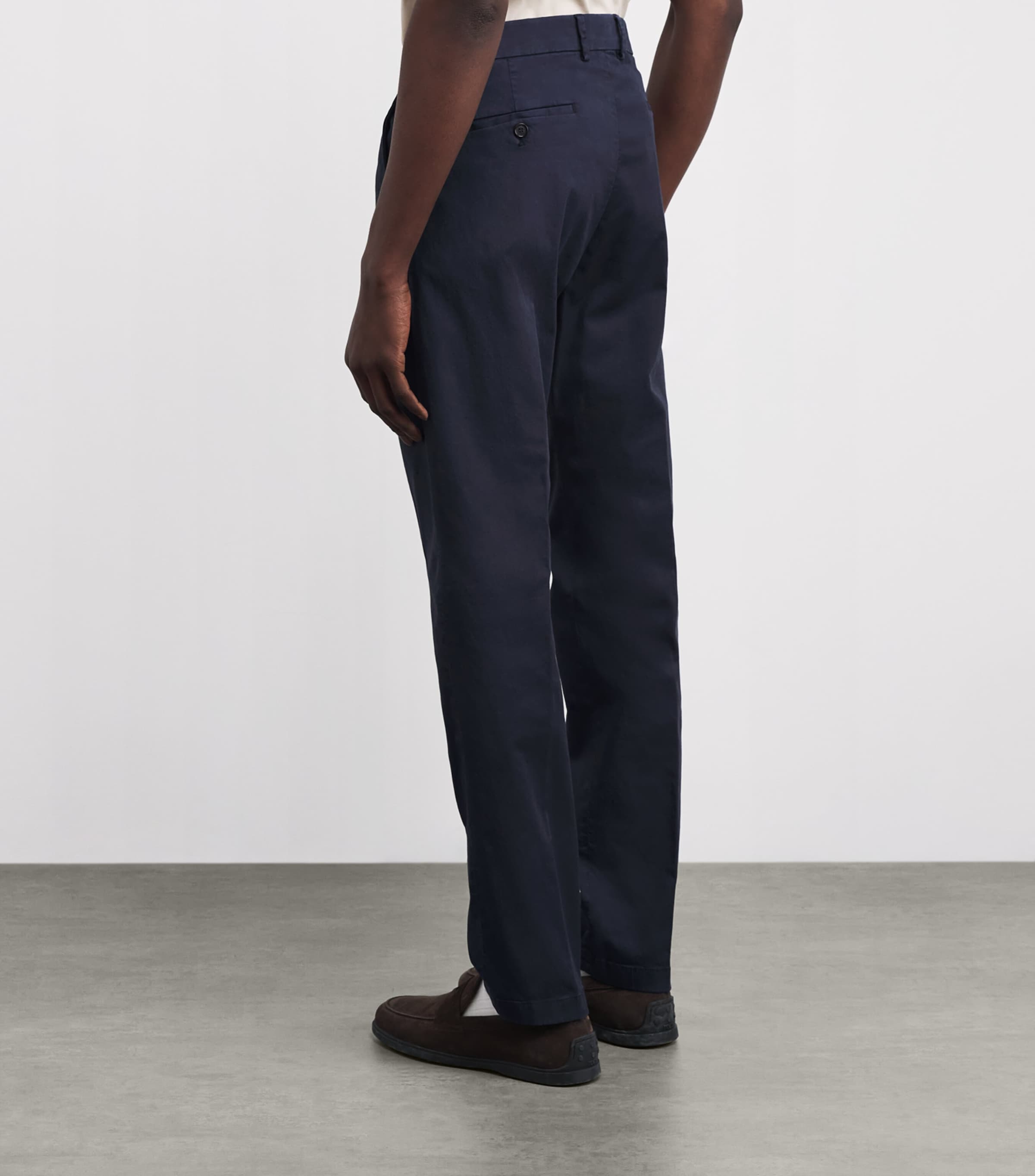 Cotton-Blend Chinos 013 BLUE Image 4