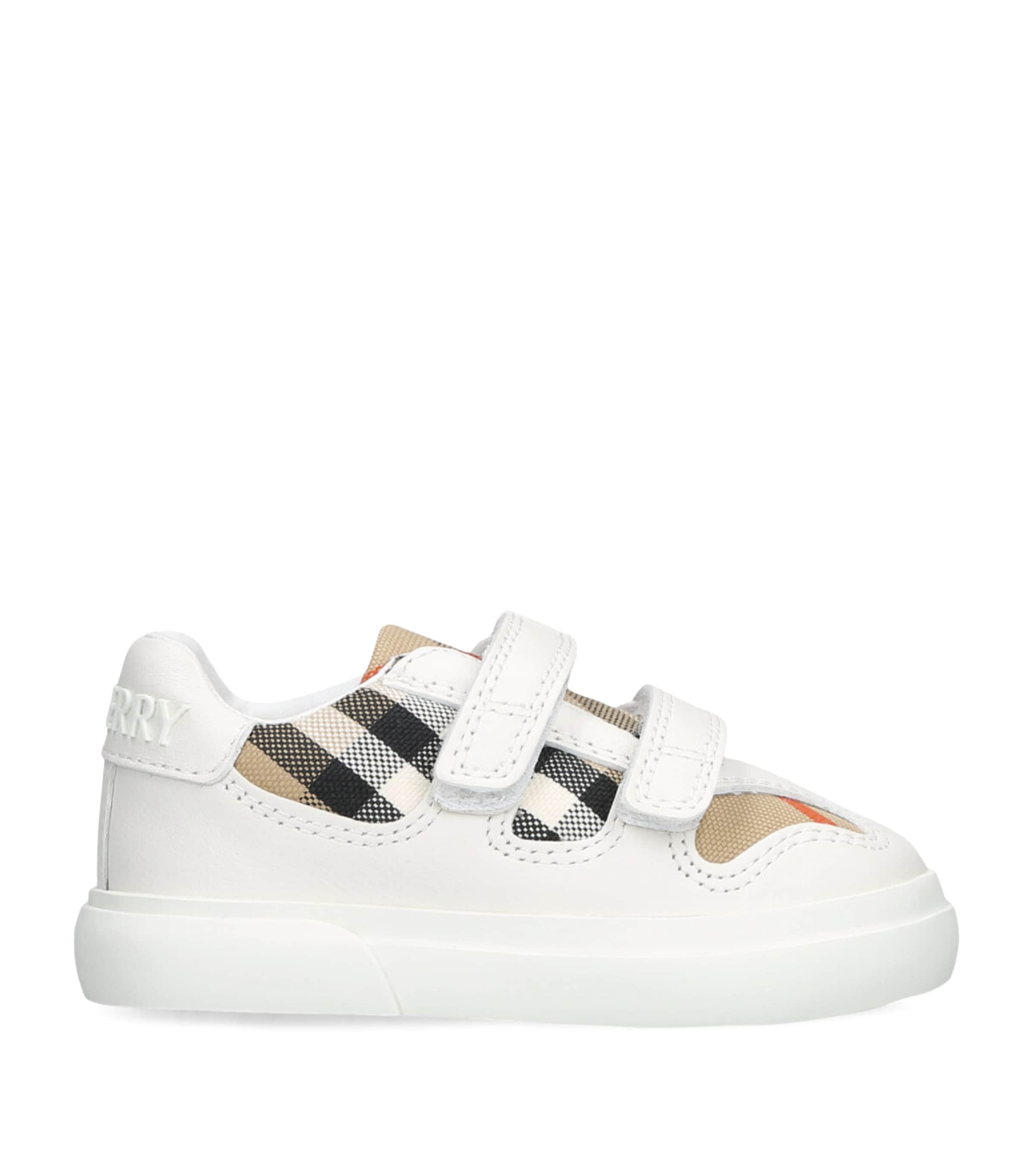 Burberry Kids Leather Noah Sneakers | Baby Clothing | Baby Shoes | Trainers | Designers | Burberry
