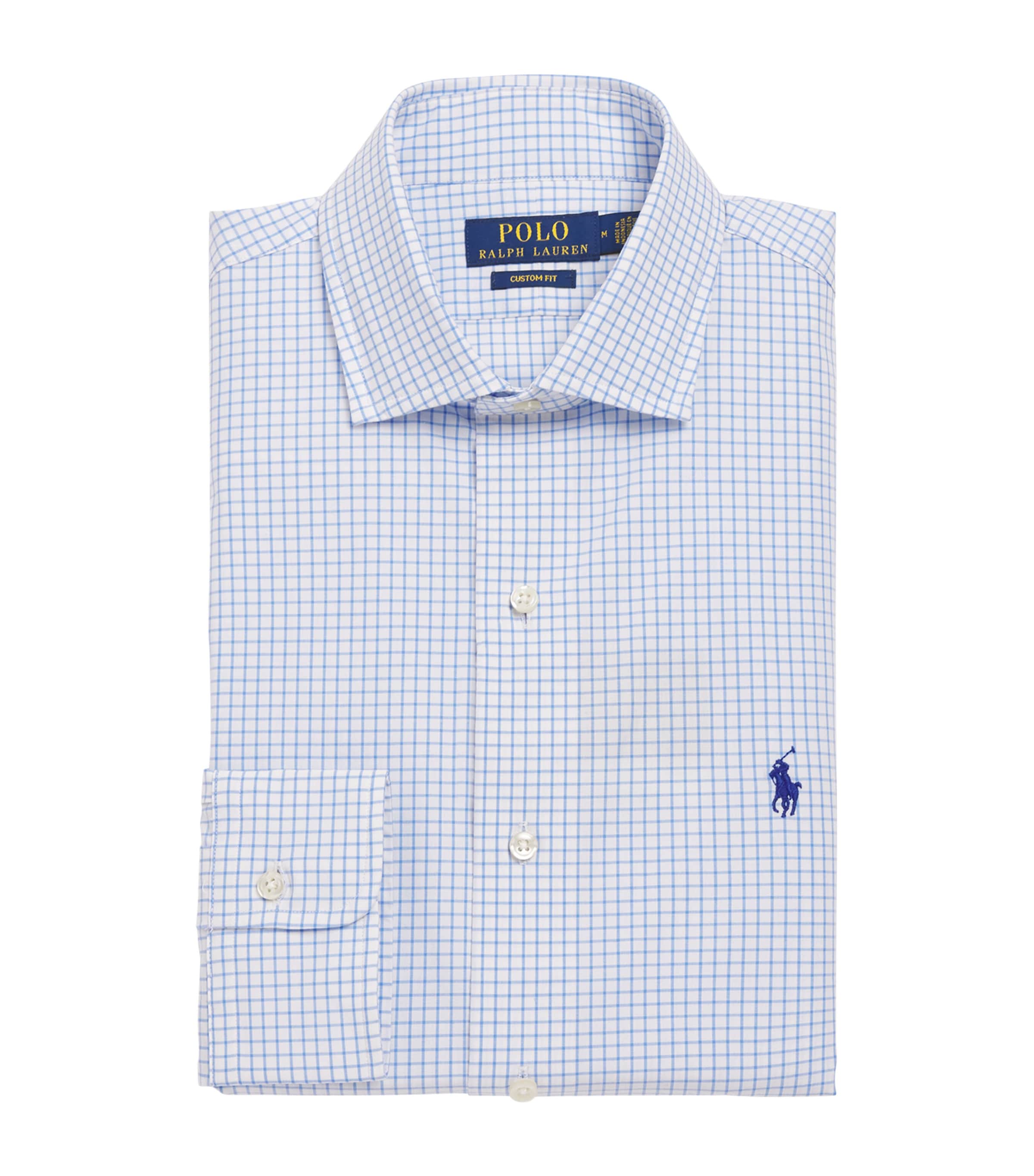 Ralph Lauren Cotton Poplin Check Shirt In Blue
