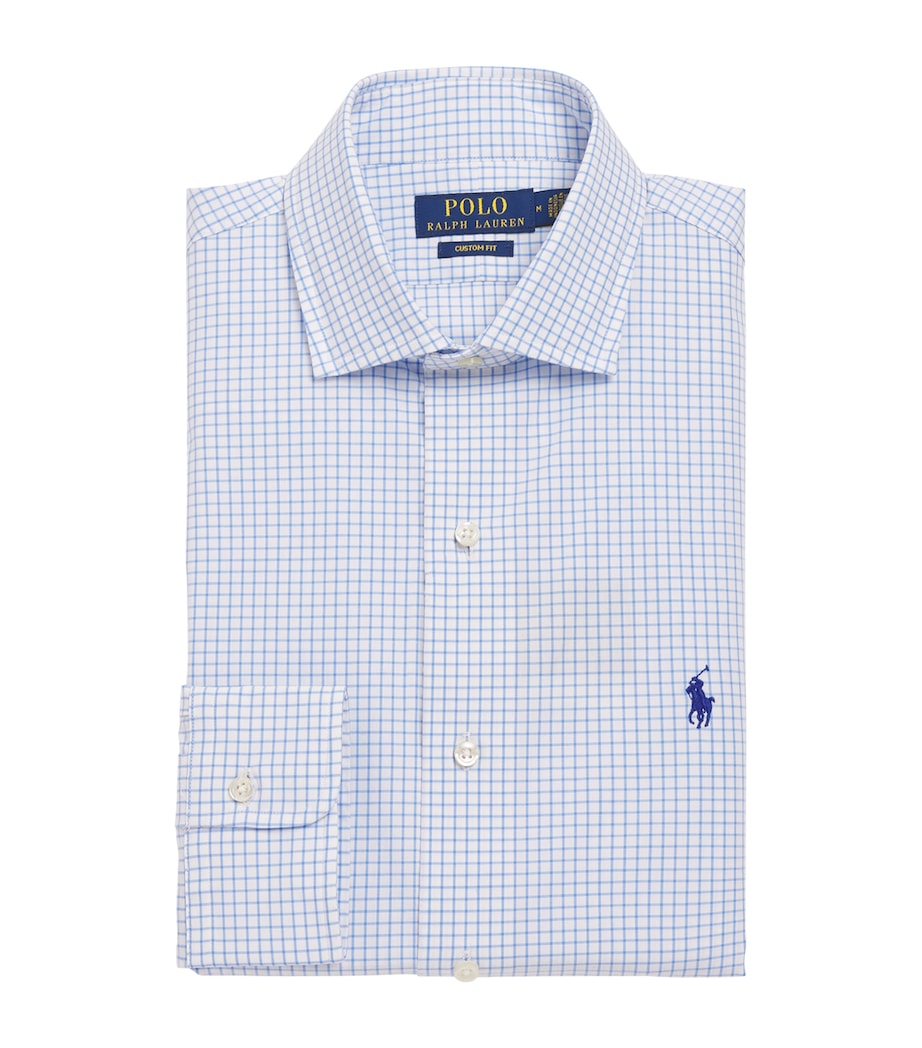 Cotton Poplin Check Shirt WHITE BLUE Image 1