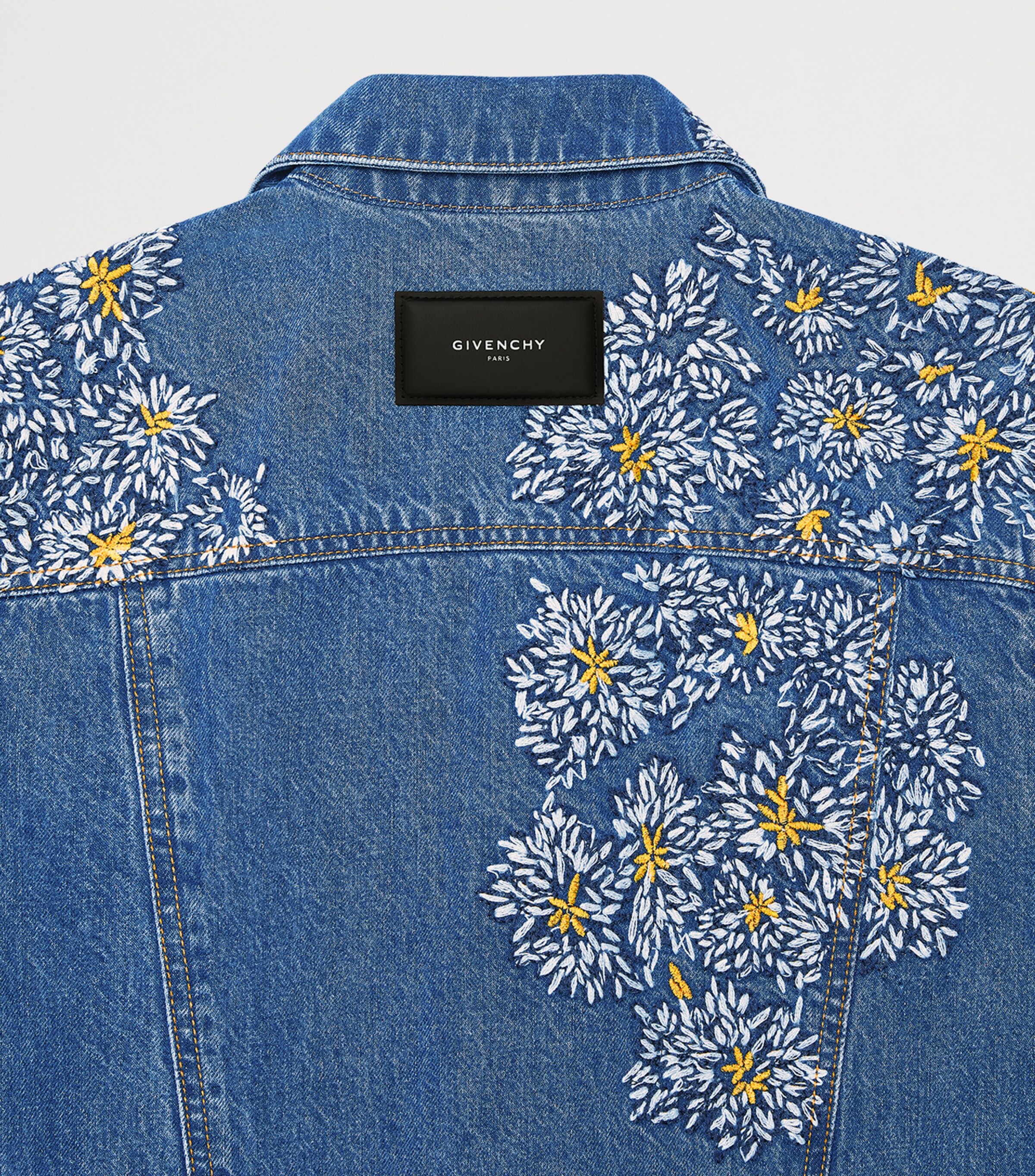 Givenchy Mens Floral Embroidered Denim Jacket Image 5