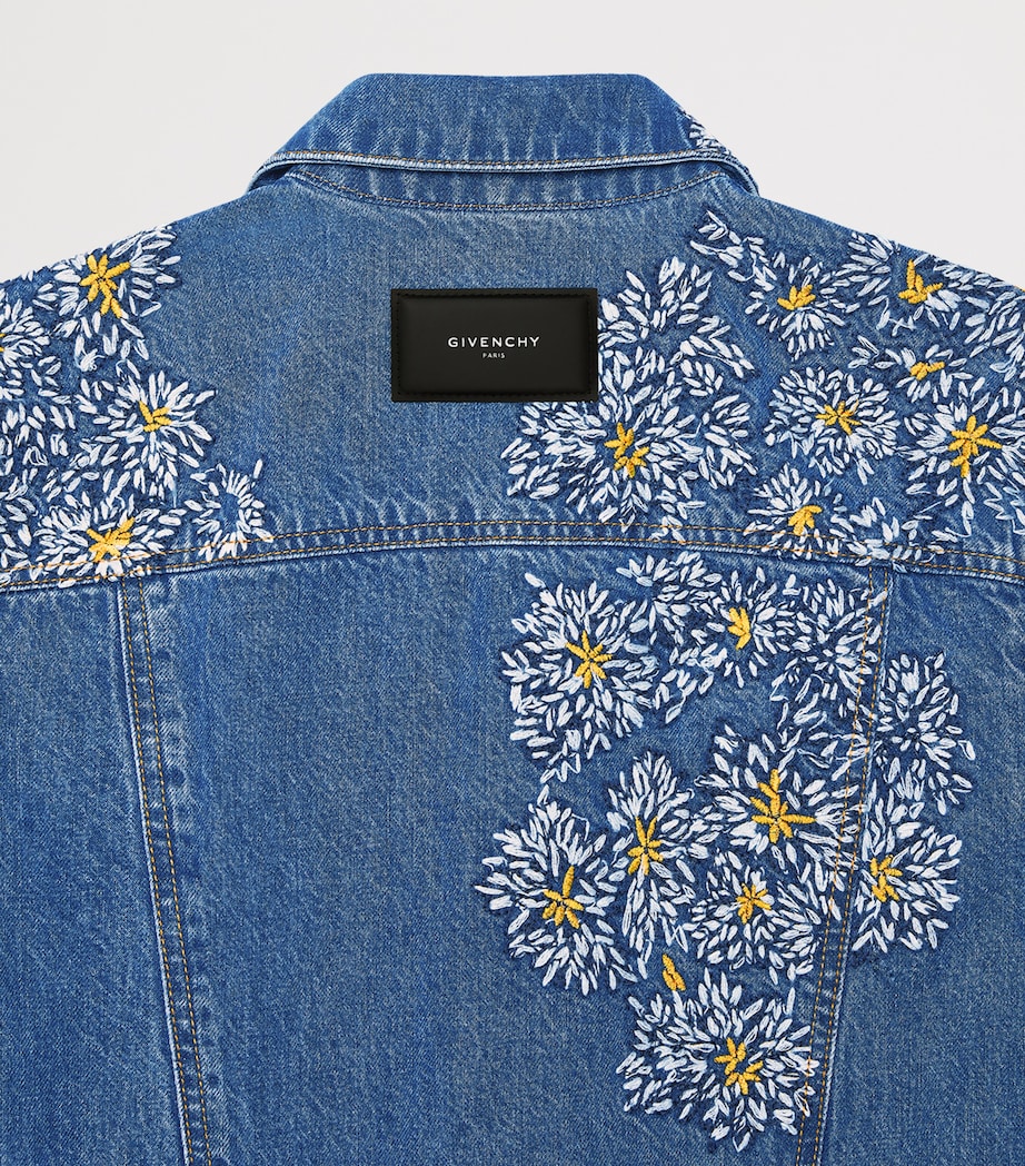 Givenchy Mens Floral Embroidered Denim Jacket Image 5