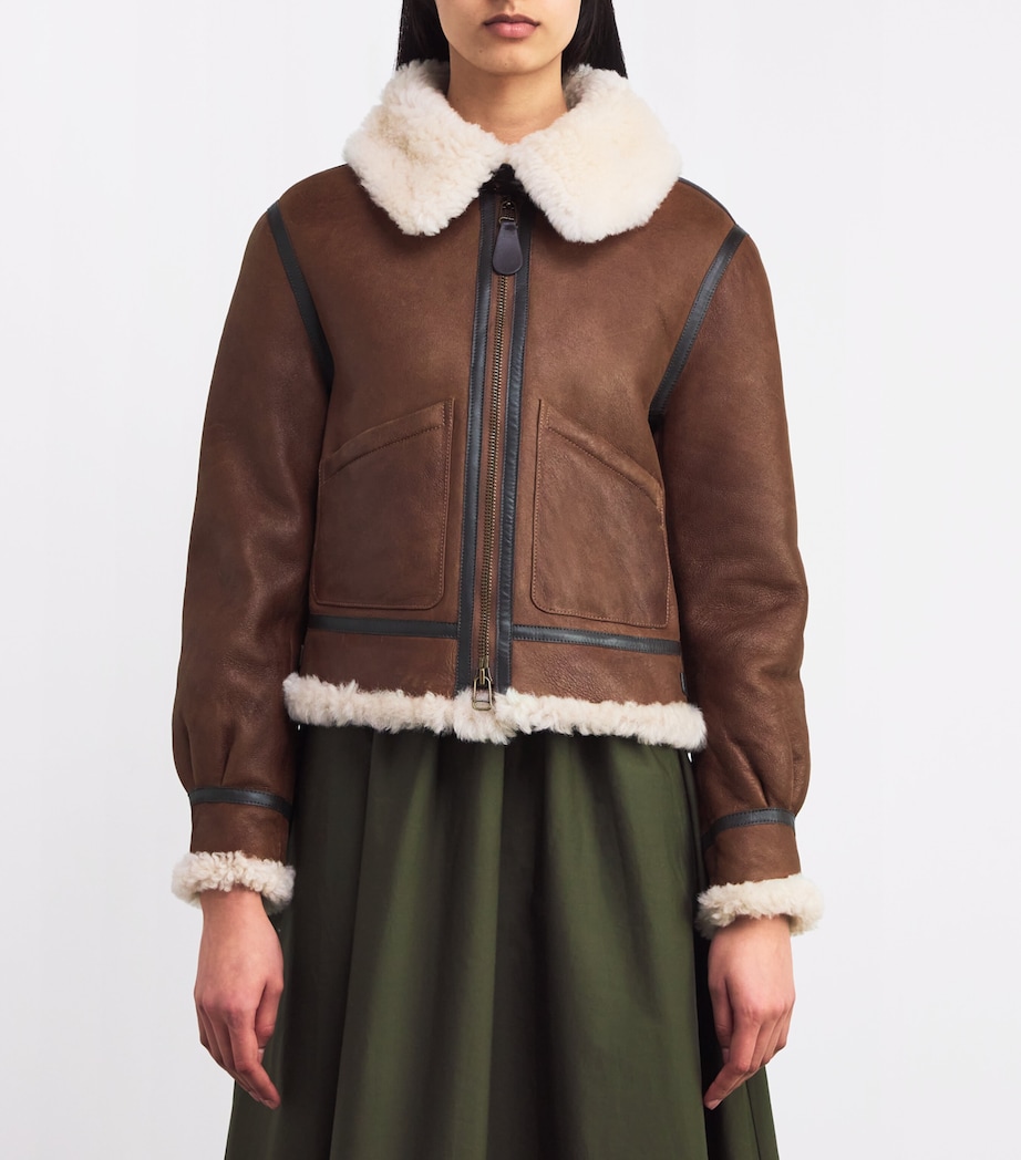 Shearling Aviator Jacket BROWN MU Image 3