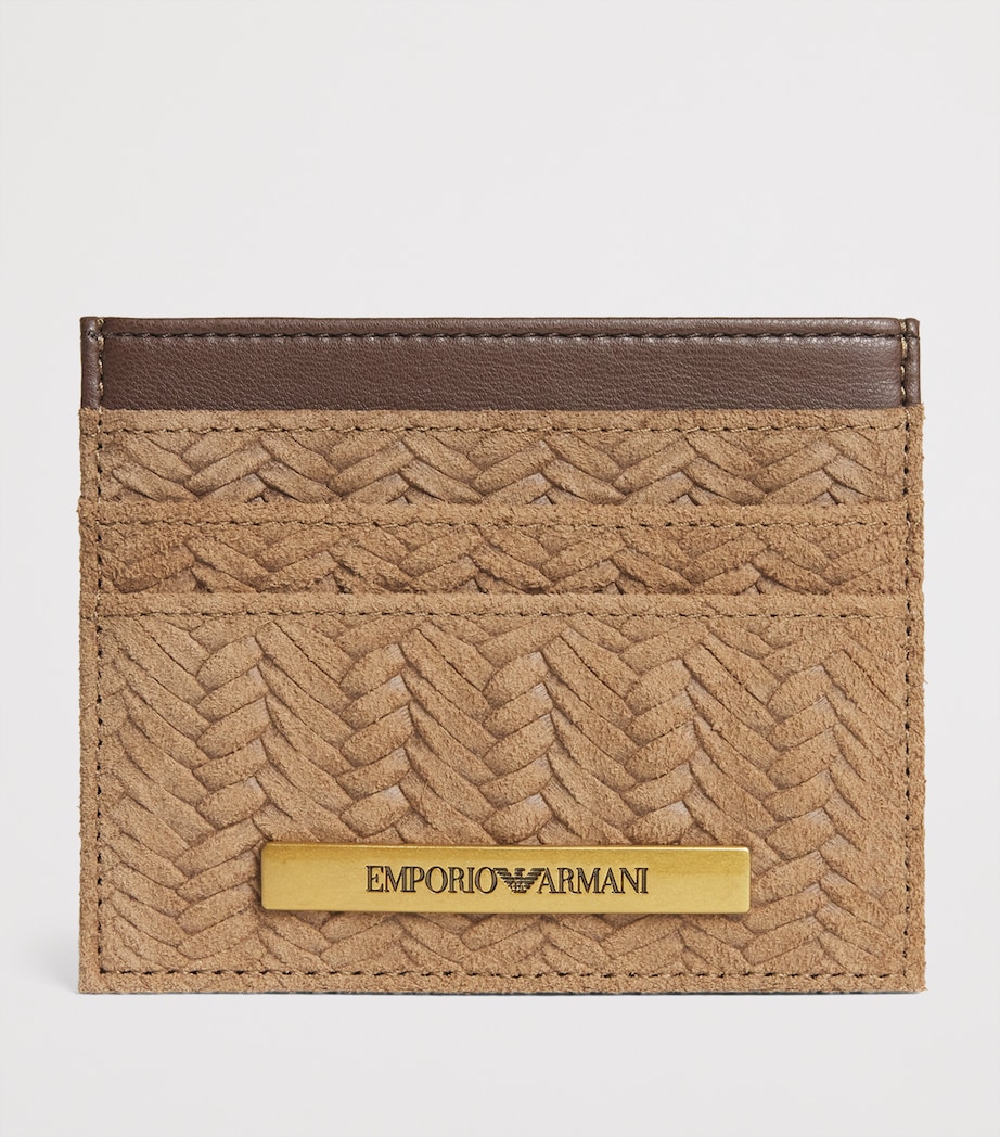 Emporio Armani Suede Embossed Card Holder Image 2