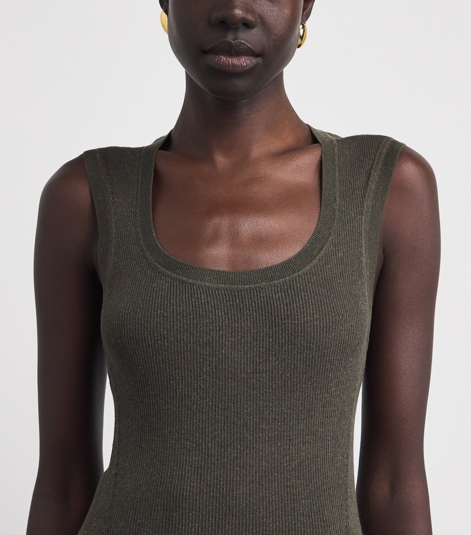 Joseph Womens Knit Scoop-Neck AlaouTop Palm Leaf Image 3