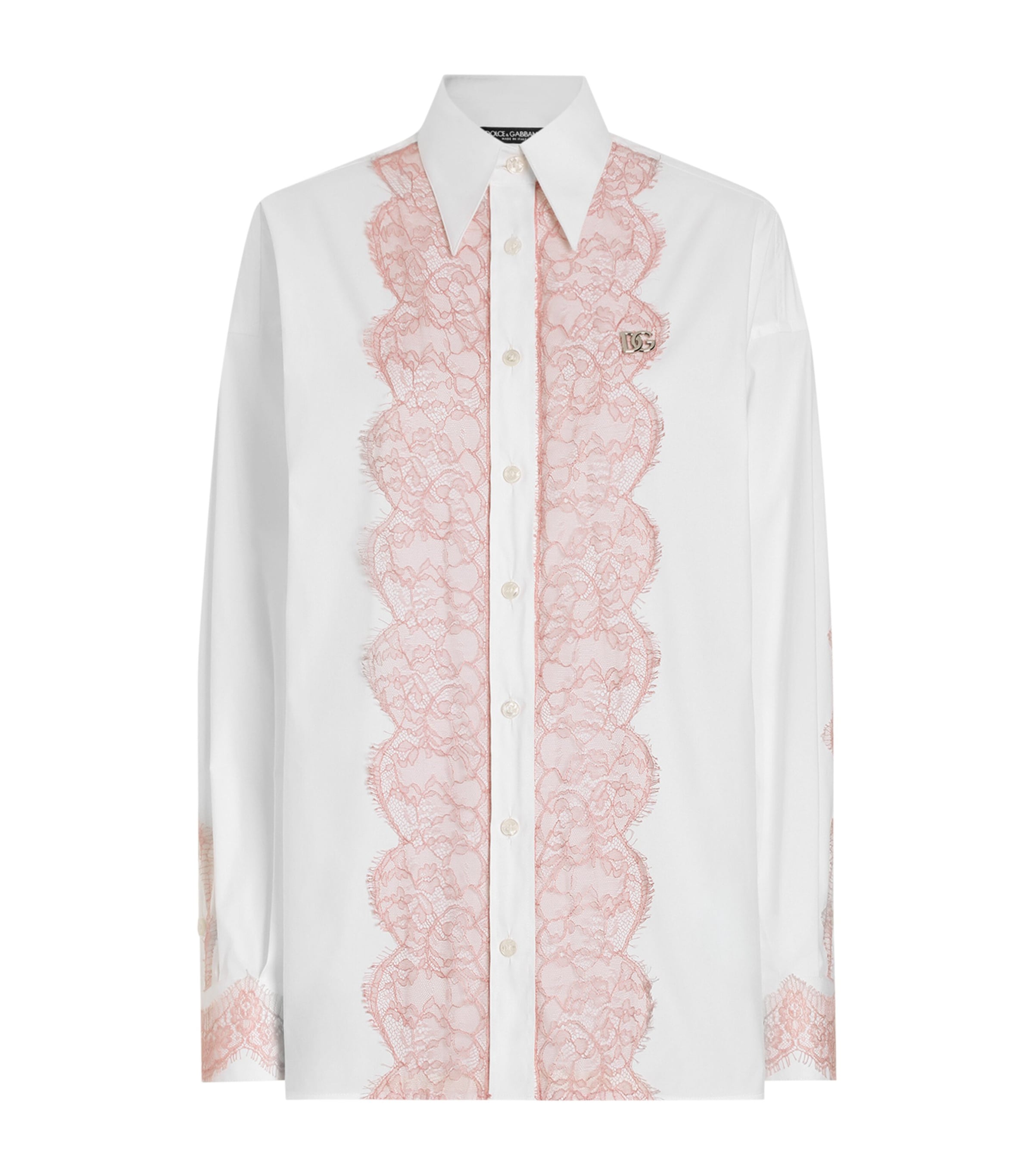 Dolce & Gabbana Lace-trim Cotton Button-down Shirt