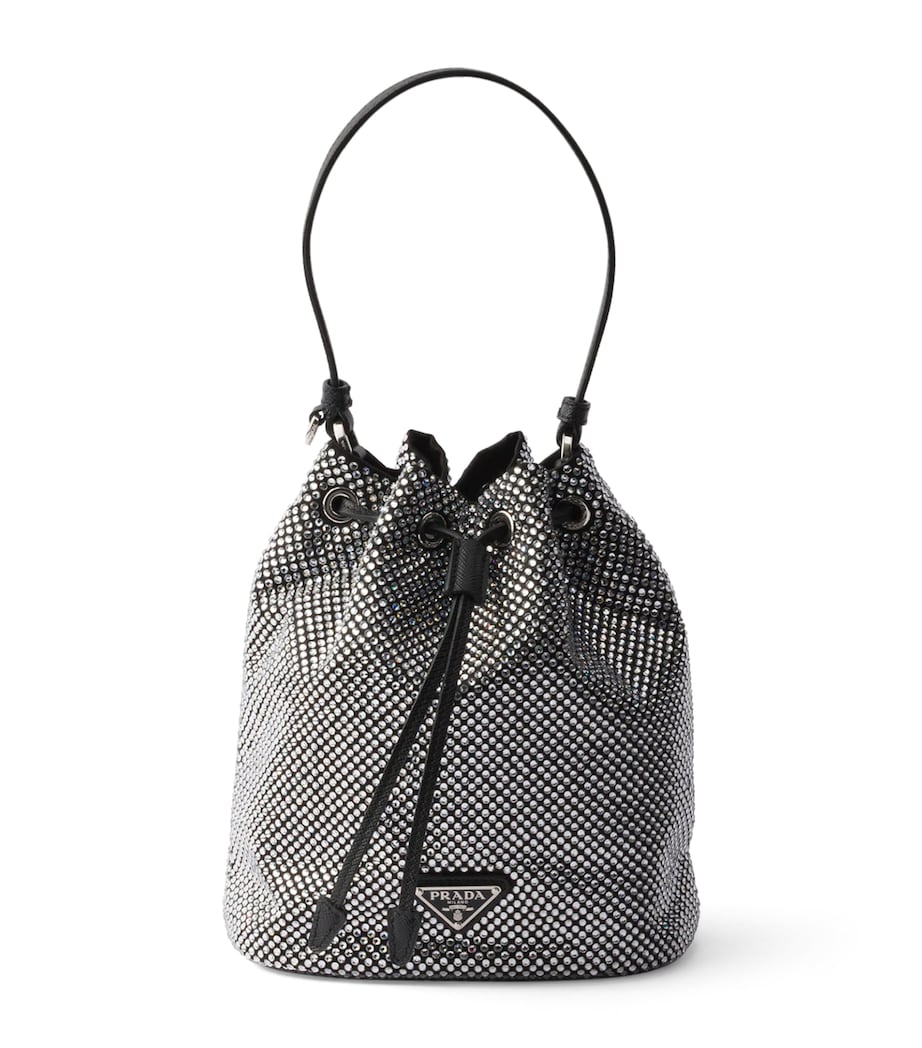 Mini Crystal-Embellished Bucket Bag F0T7O Image 1