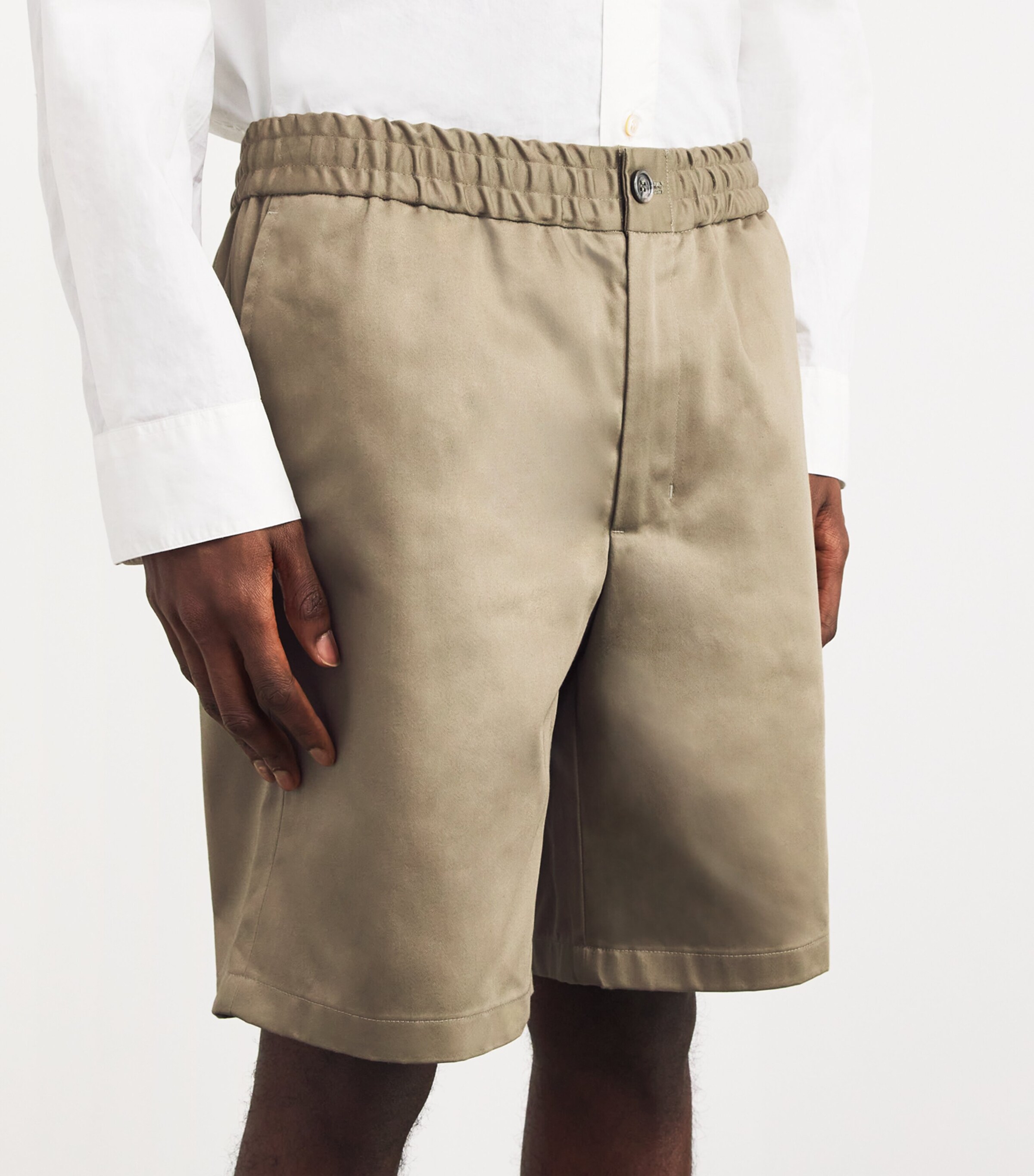 Cotton Elasticated-Waist Shorts LAURIER/375 Image 4