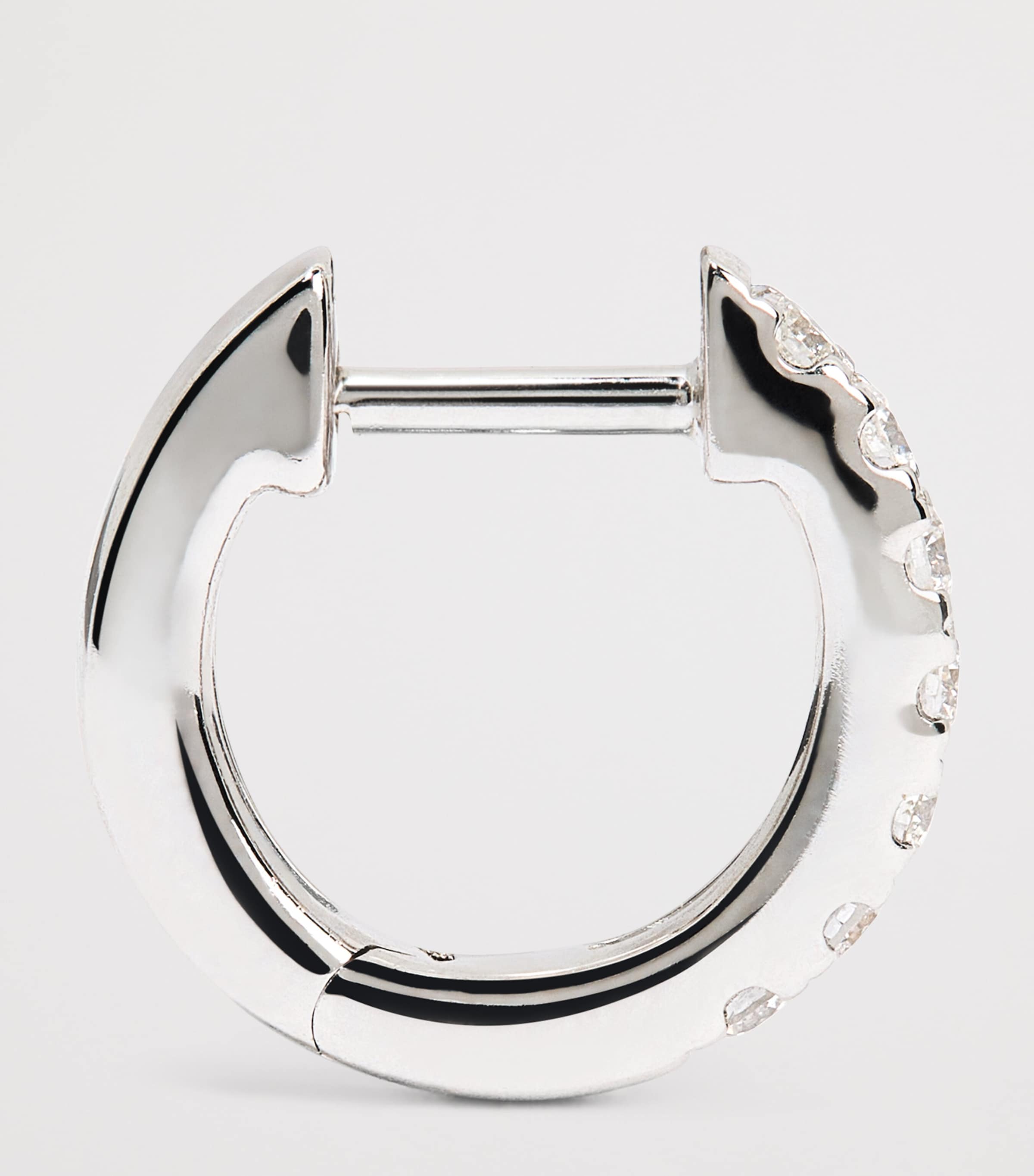 White Gold and Diamond Huggie Earrings (0.20ctw) WHITE GOLD Image 3