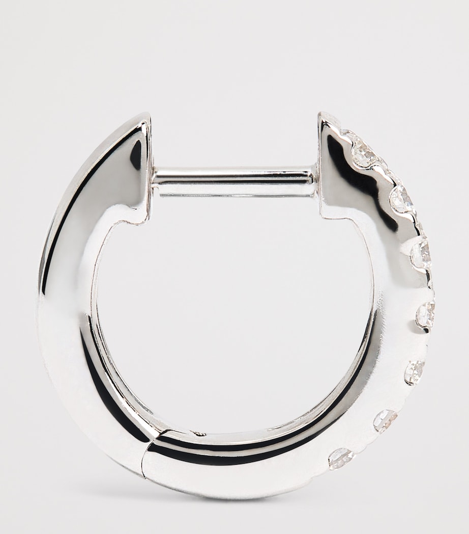 White Gold and Diamond Huggie Earrings (0.20ctw) WHITE GOLD Image 3