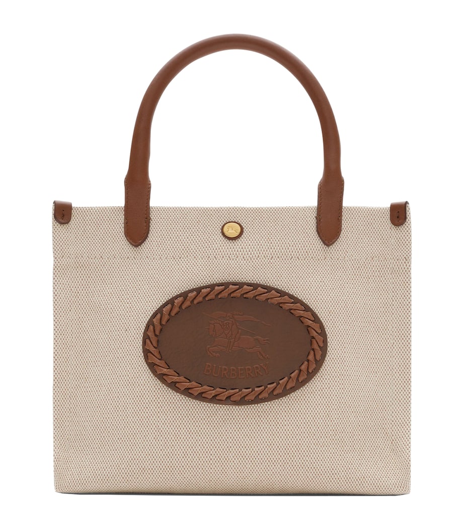 Burberry Mini Canvas Clovelly Bag Natural Image 1