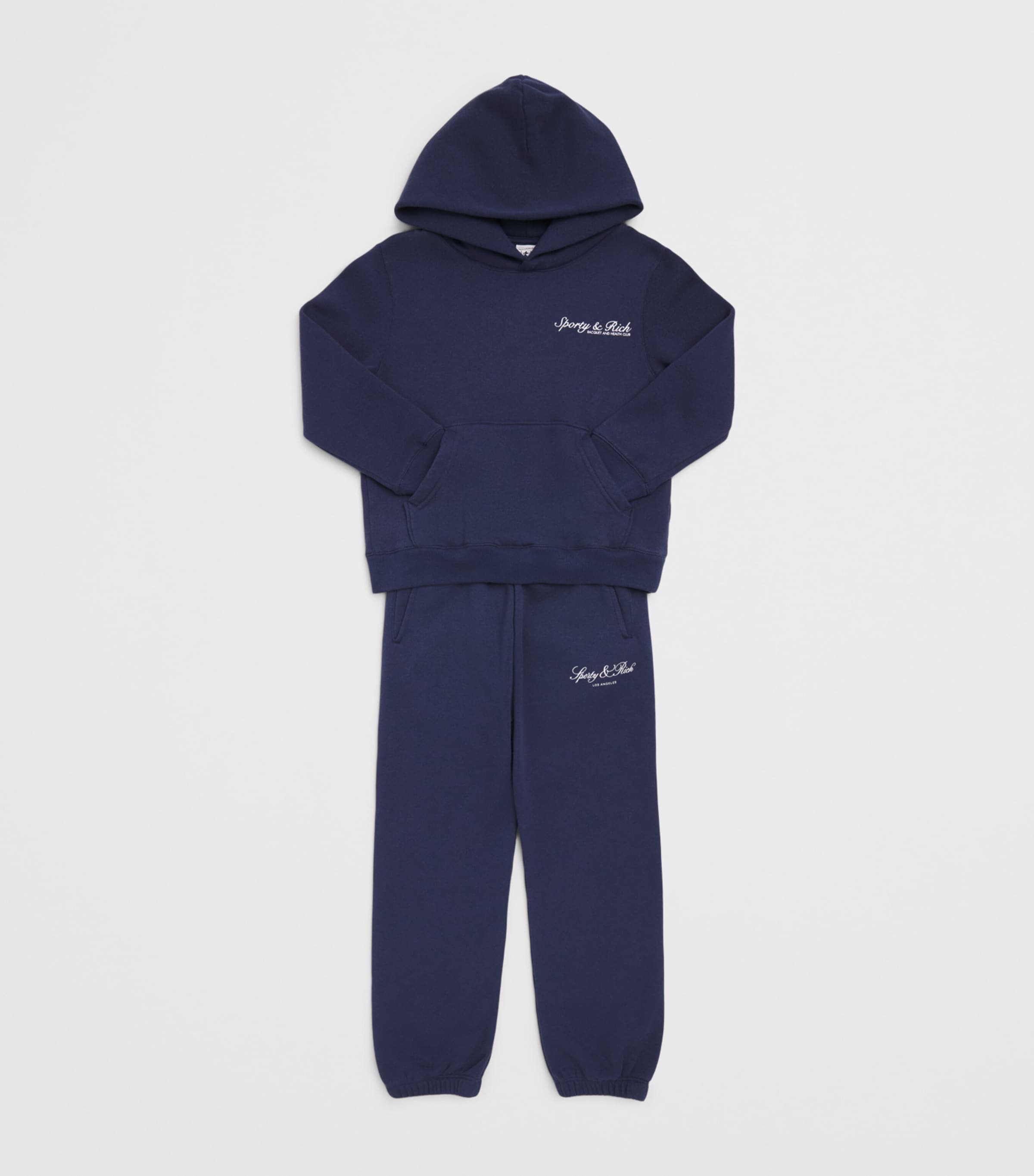 SPORTY & RICH KIDS Syracuse Hoodie (2-14 Years) Dark Navy Image 3