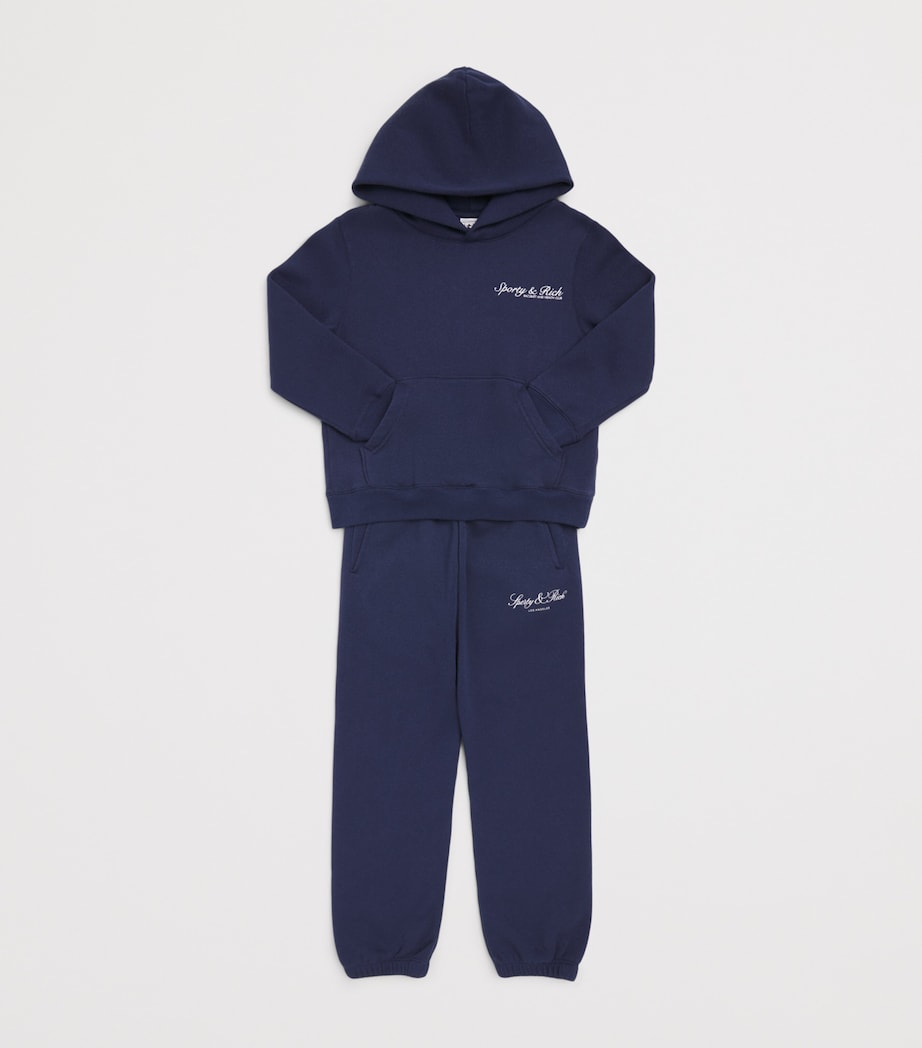 SPORTY & RICH KIDS Syracuse Hoodie (2-14 Years) Dark Navy Image 3