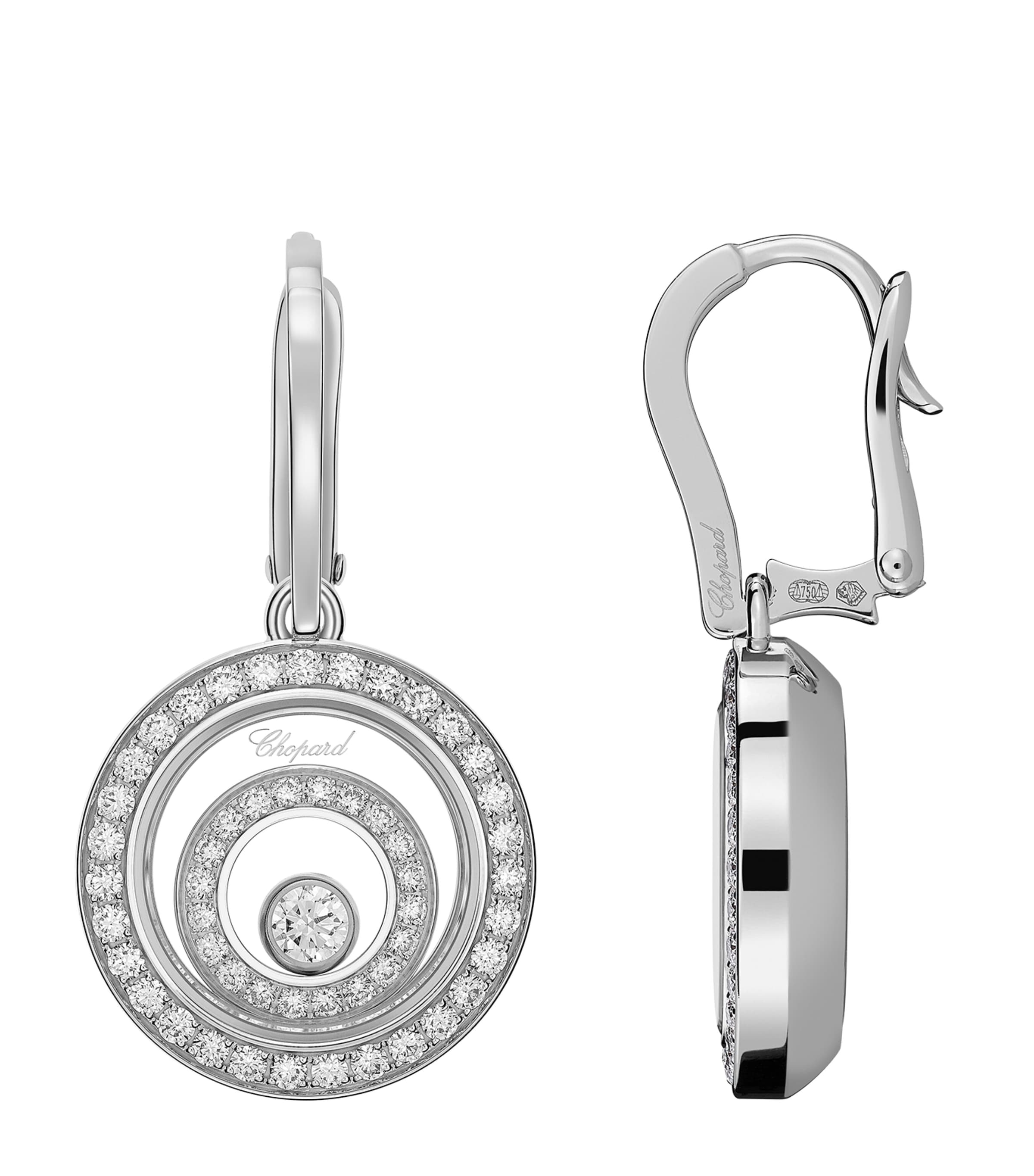White Gold and Diamond Happy Spirit Earrings 18K WHITE GOLD Image 2