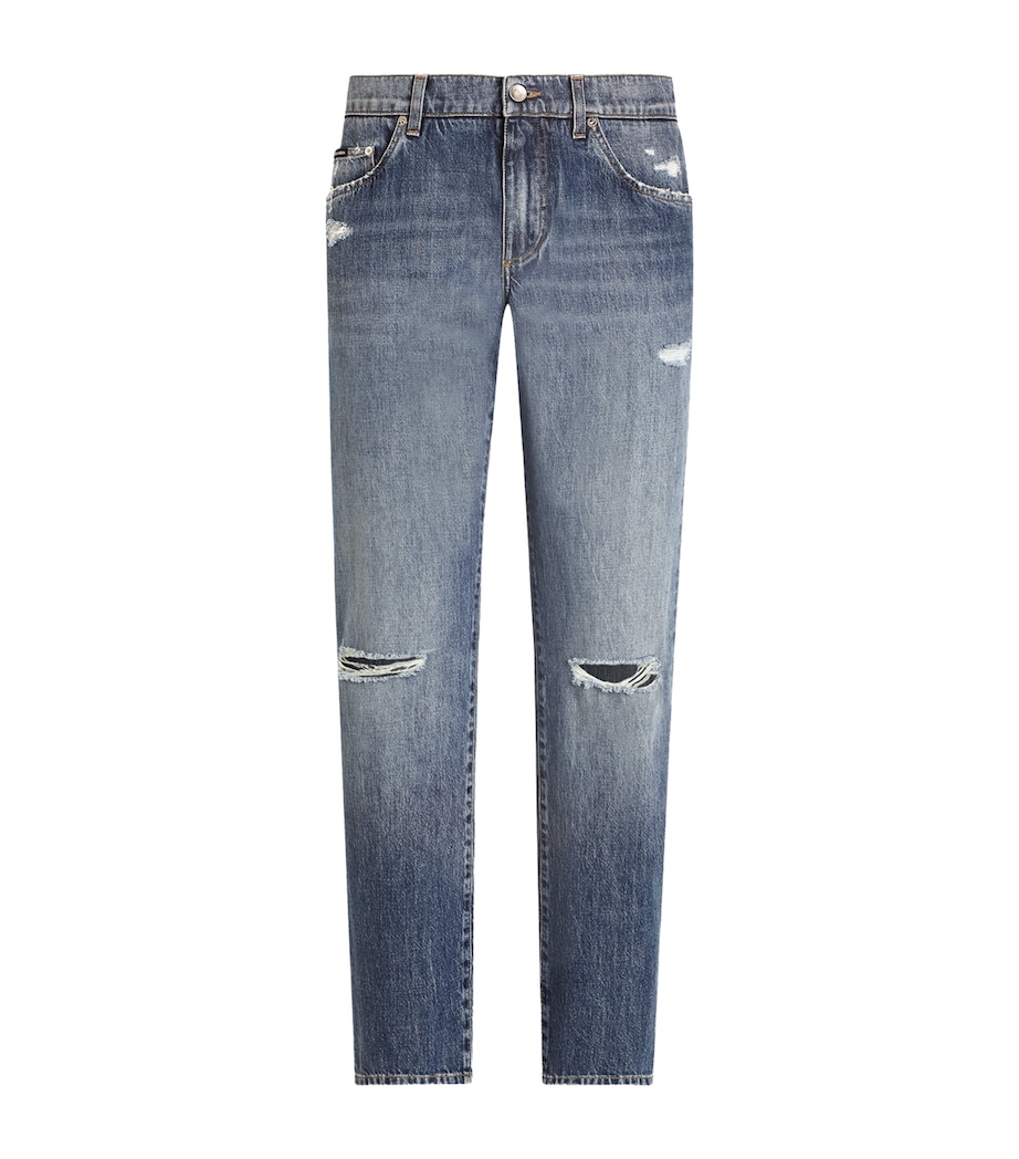 Straight Leg Distressed Jeans S9001-COMBINED Image 1