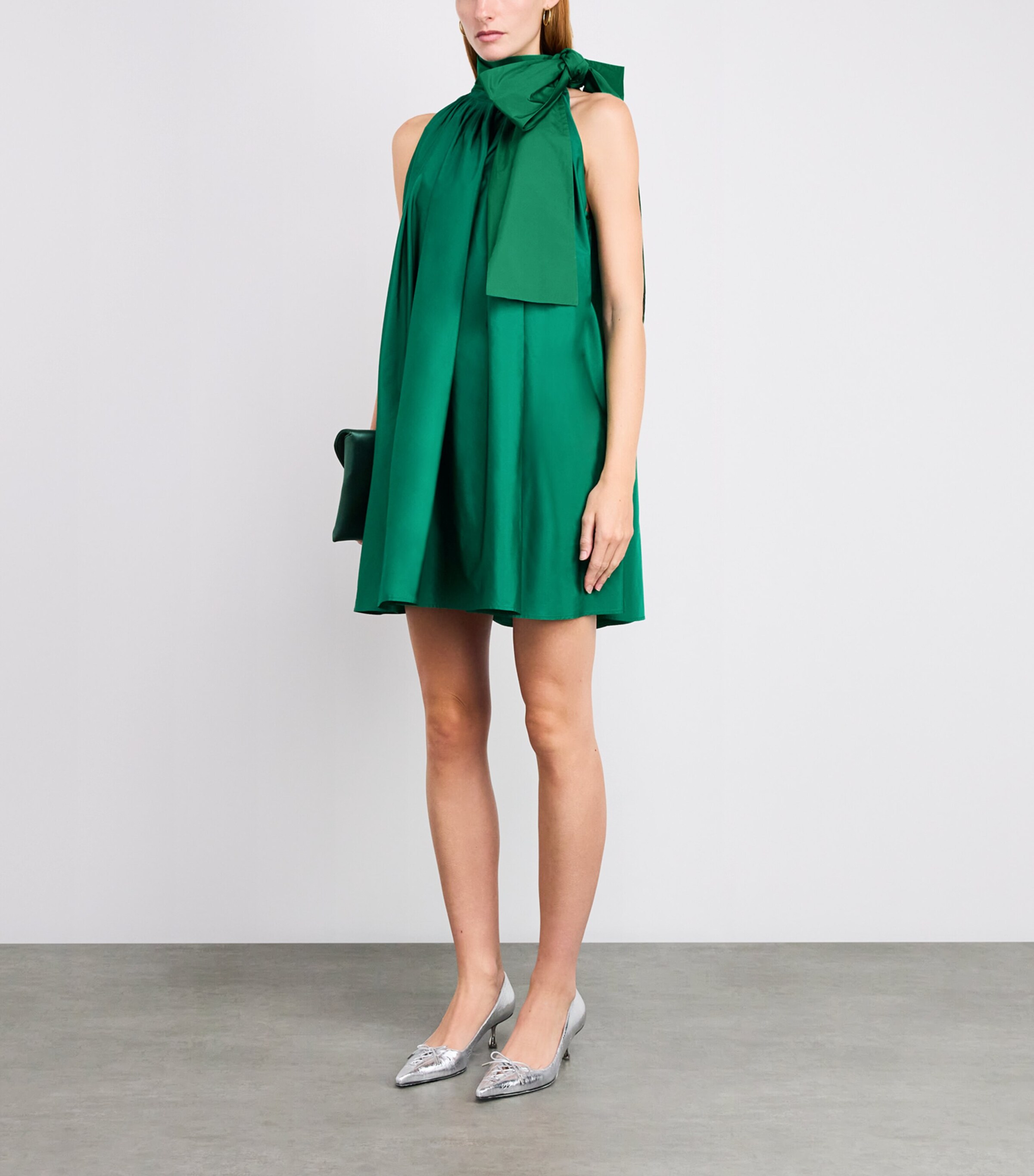 Max Mara Green Taffeta Mini Dress Harrods MK