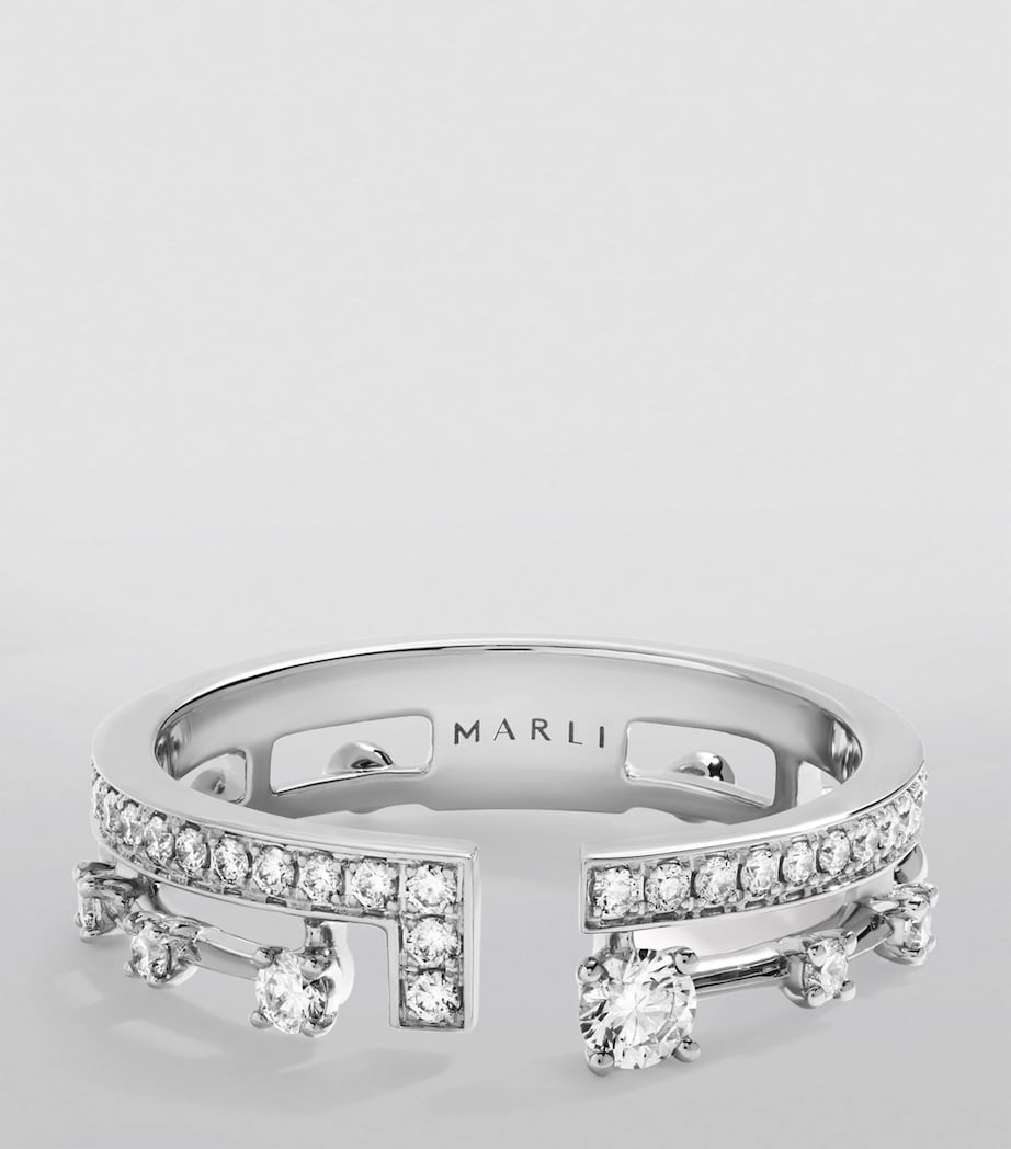 White Gold and Diamond Avenues Index Ring (Size 7.5) WHITE GOLD Image 2