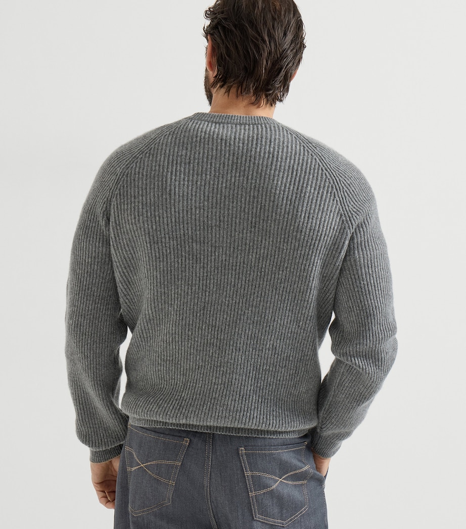 Brunello Cucinelli Mens Cashmere Ribbed Sweater Image 5
