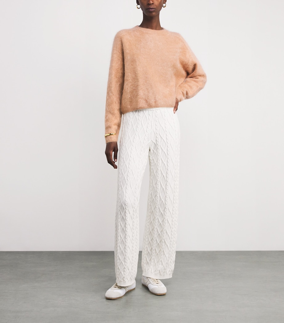 Soft Goat Womens Brushed Cashmere Crew-Neck Sweater Camel Image 2