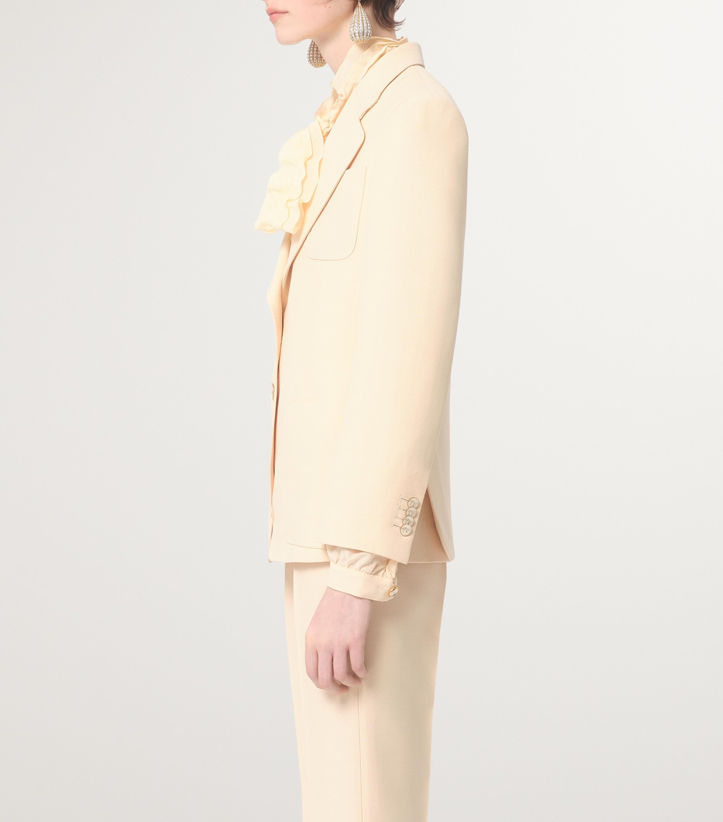 Valentino Womens Virgin Wool-Silk Blazer Image 5