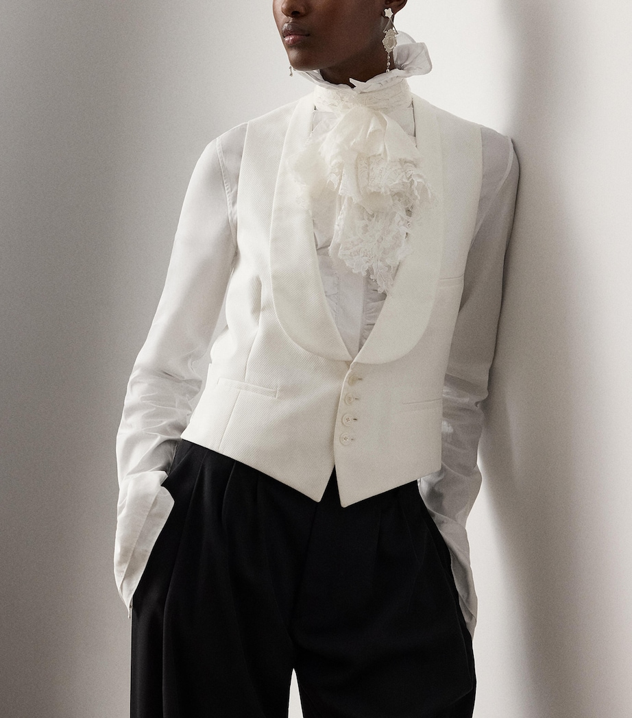 Cotton Piqué Zeke Waistcoat WHITE Image 5